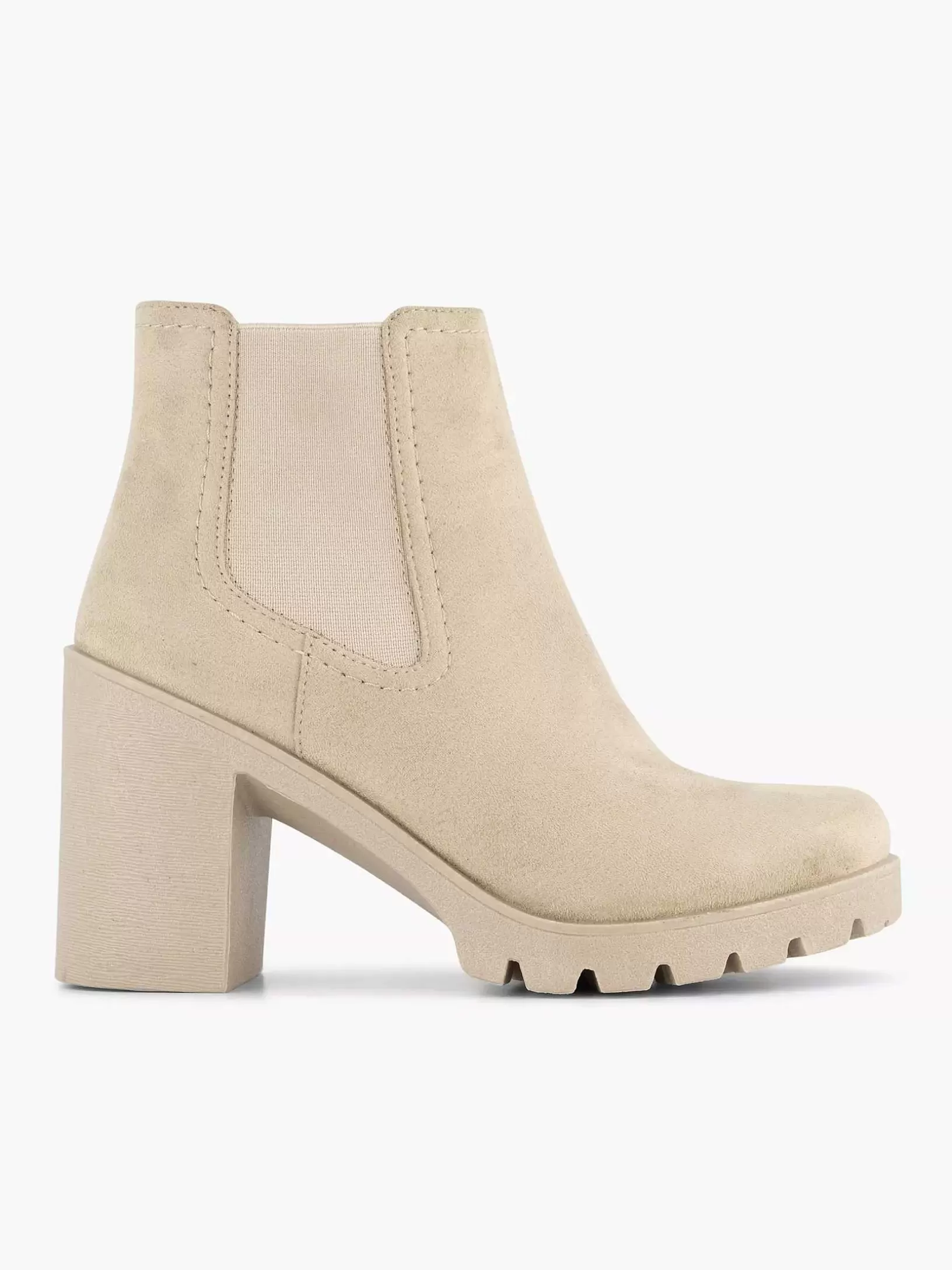 Ladies Graceland Beige Ankle Boot Heel