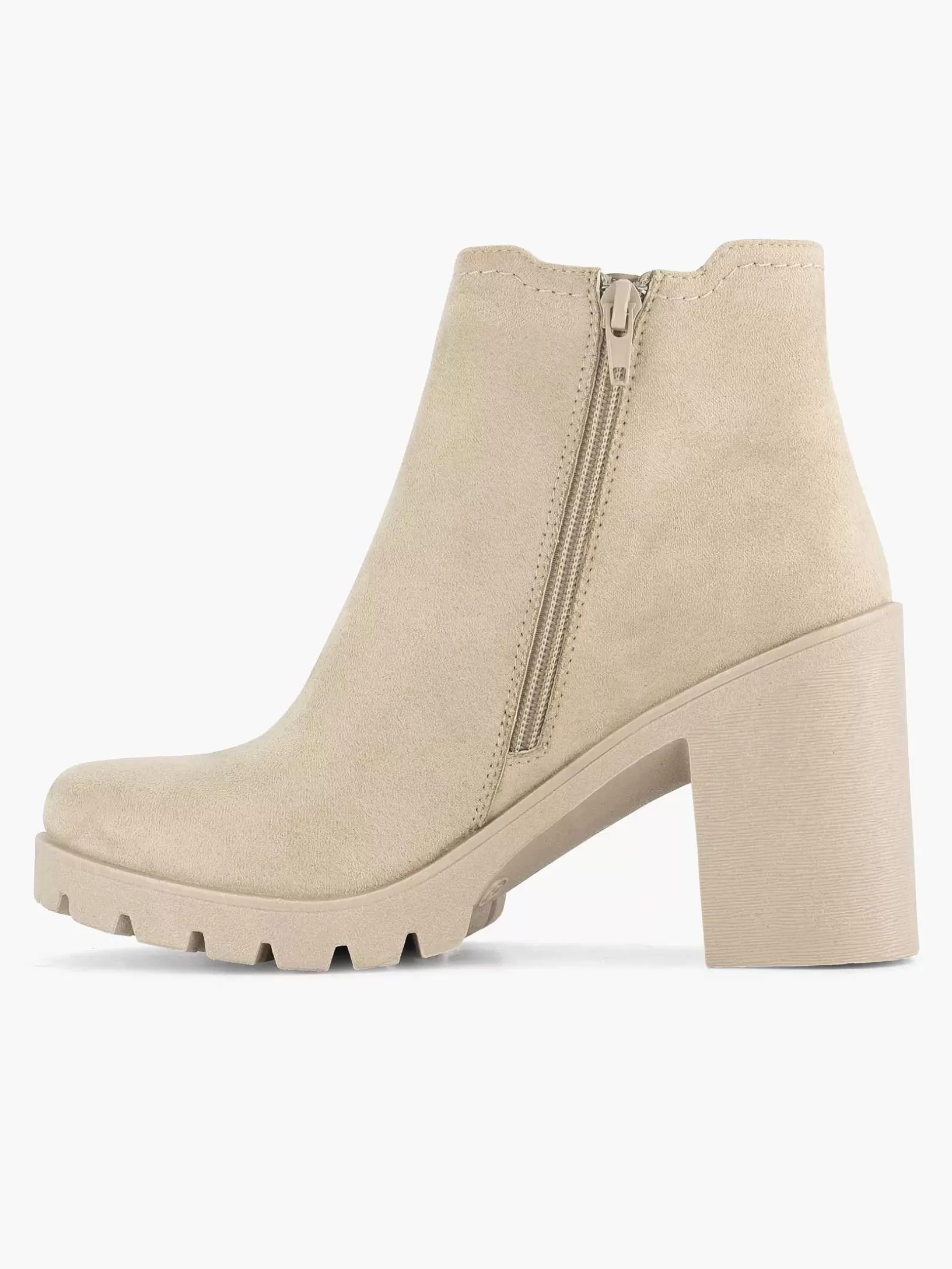 Ladies Graceland Beige Ankle Boot Heel