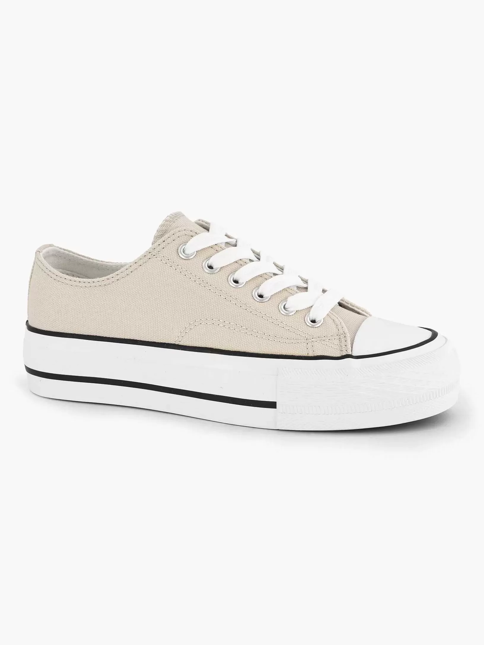 Ladies Graceland Beige Canvas Sneaker