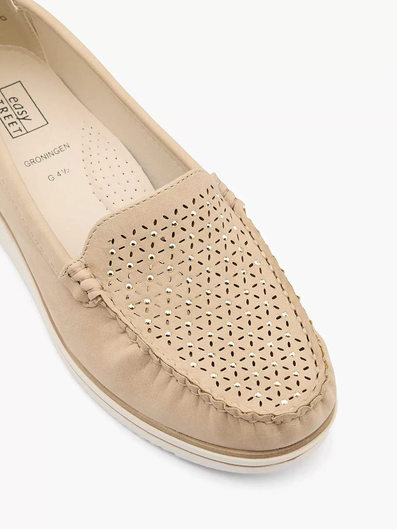 Ladies Easy Street Beige Comfort Slip-On