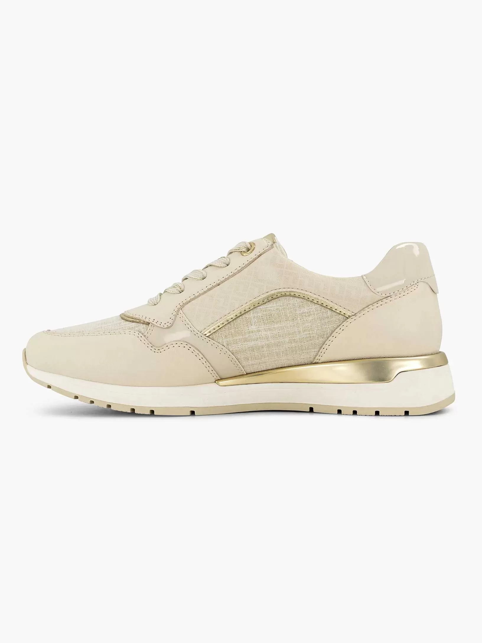 Ladies Medicus Beige Leather Comfort Sneaker