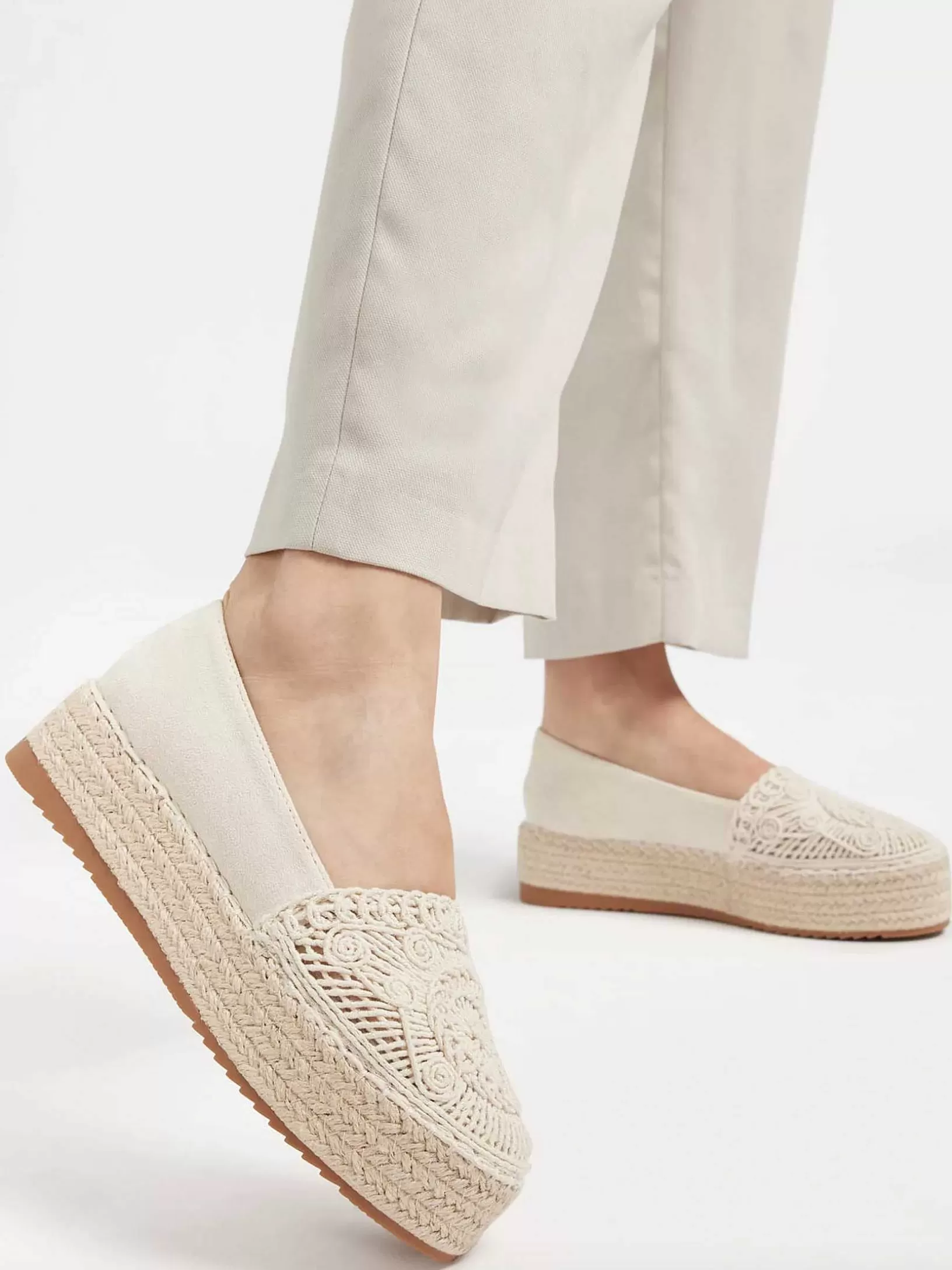 Ladies Graceland Beige Platform Espadrille