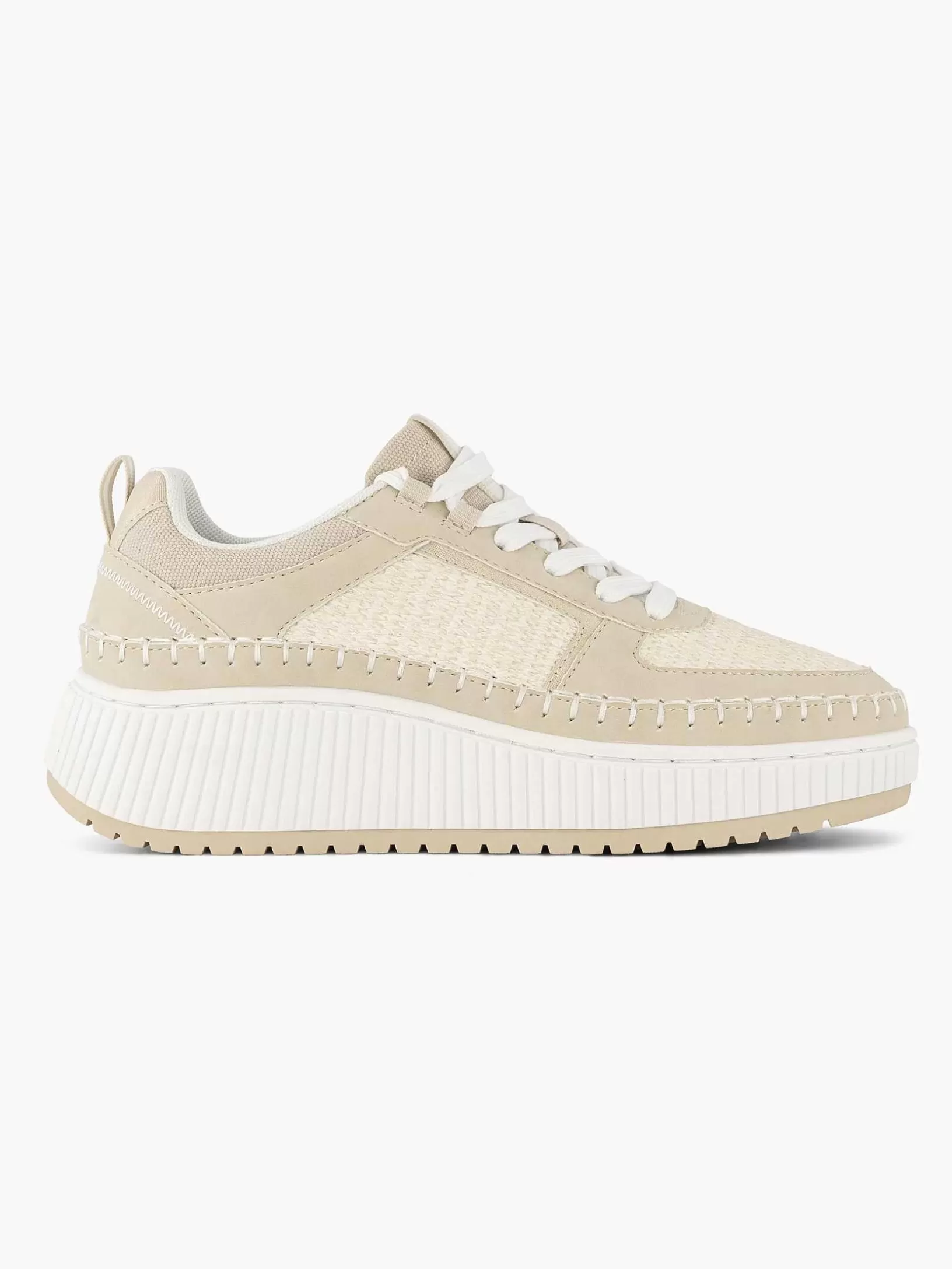 Ladies Oxmox Beige Platform Sneaker