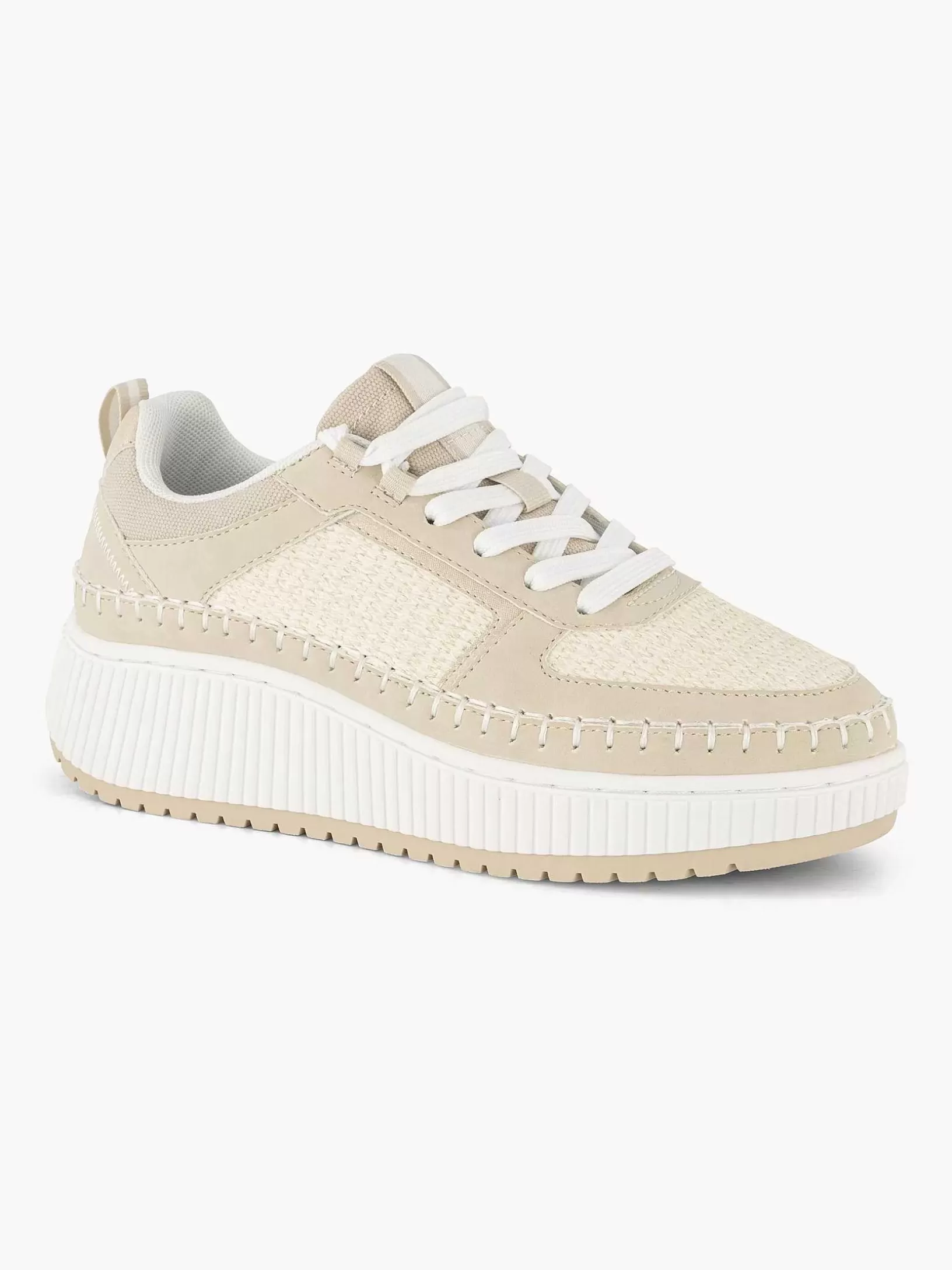 Ladies Oxmox Beige Platform Sneaker