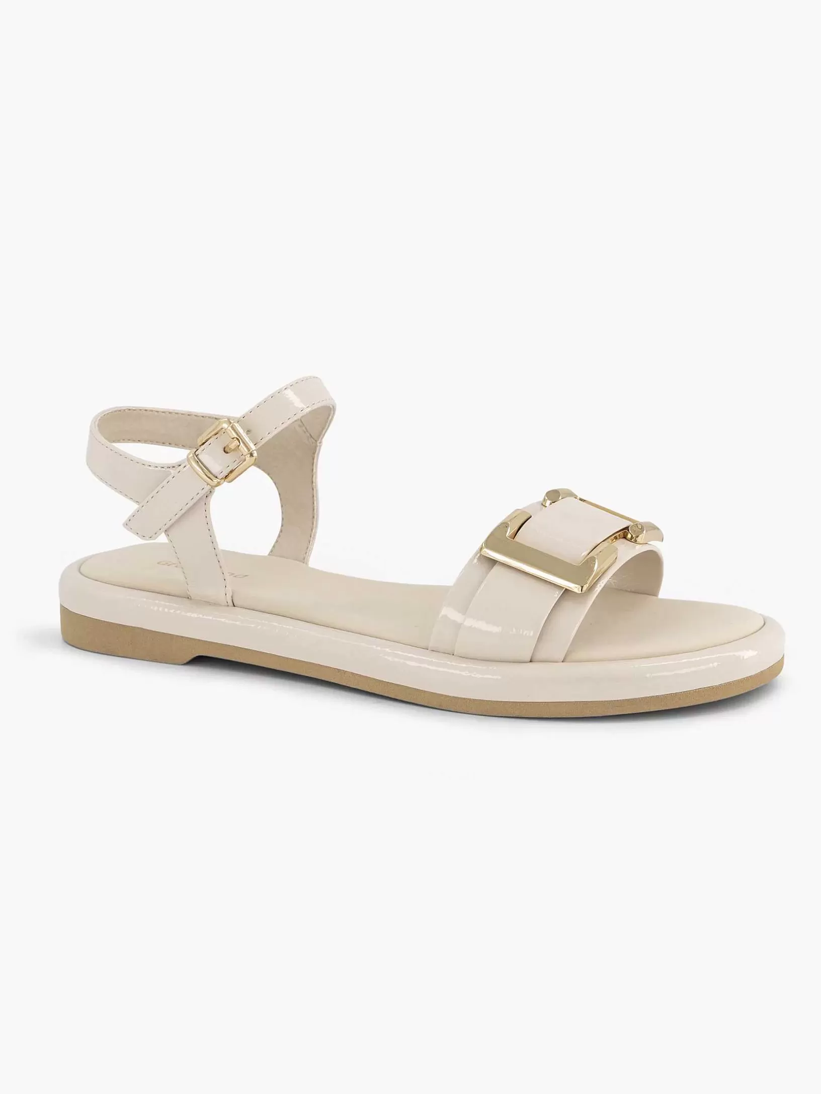 Ladies Graceland Beige Sandal Decorative Buckle