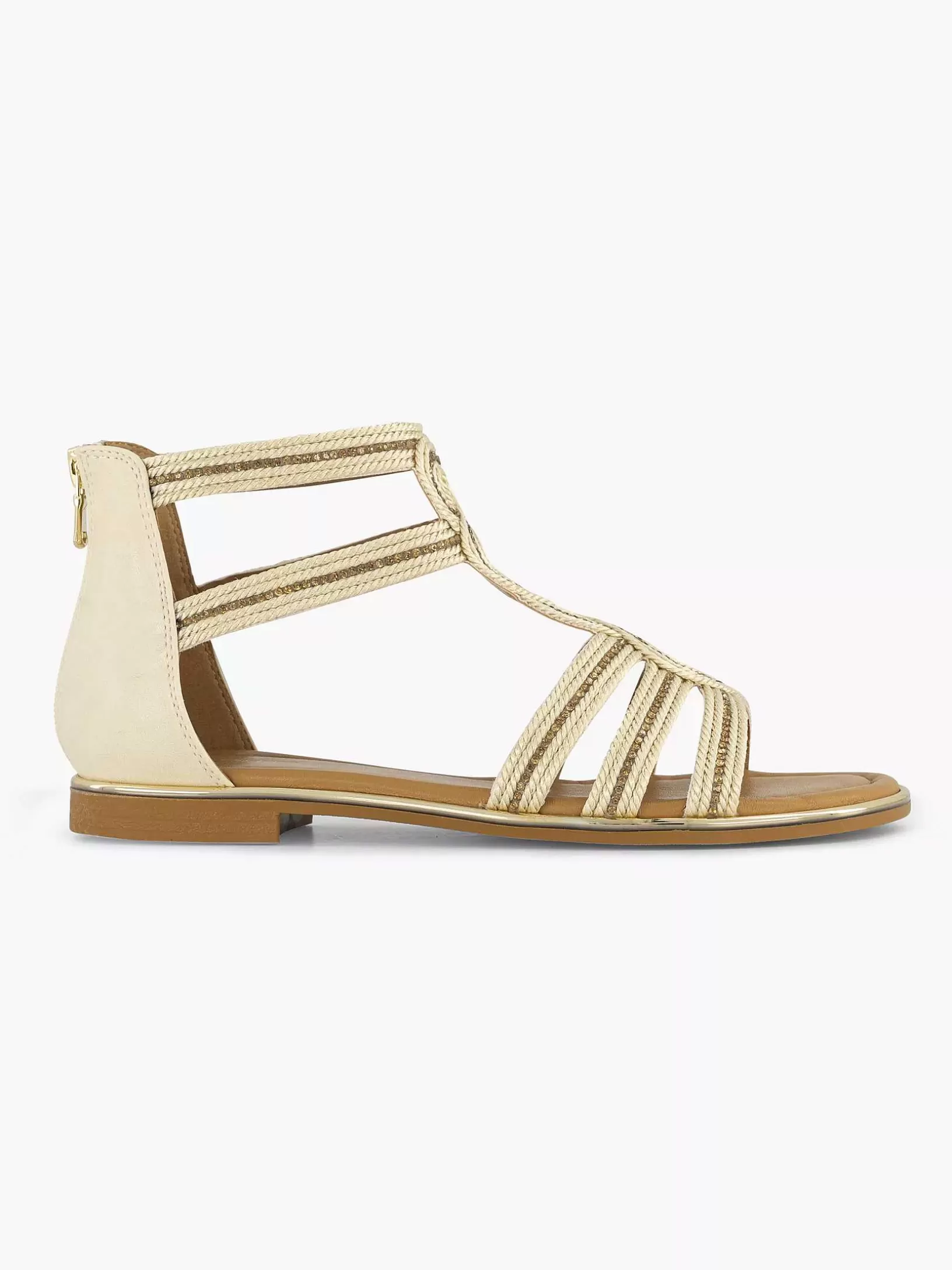 Ladies Graceland Beige Sandal Stones