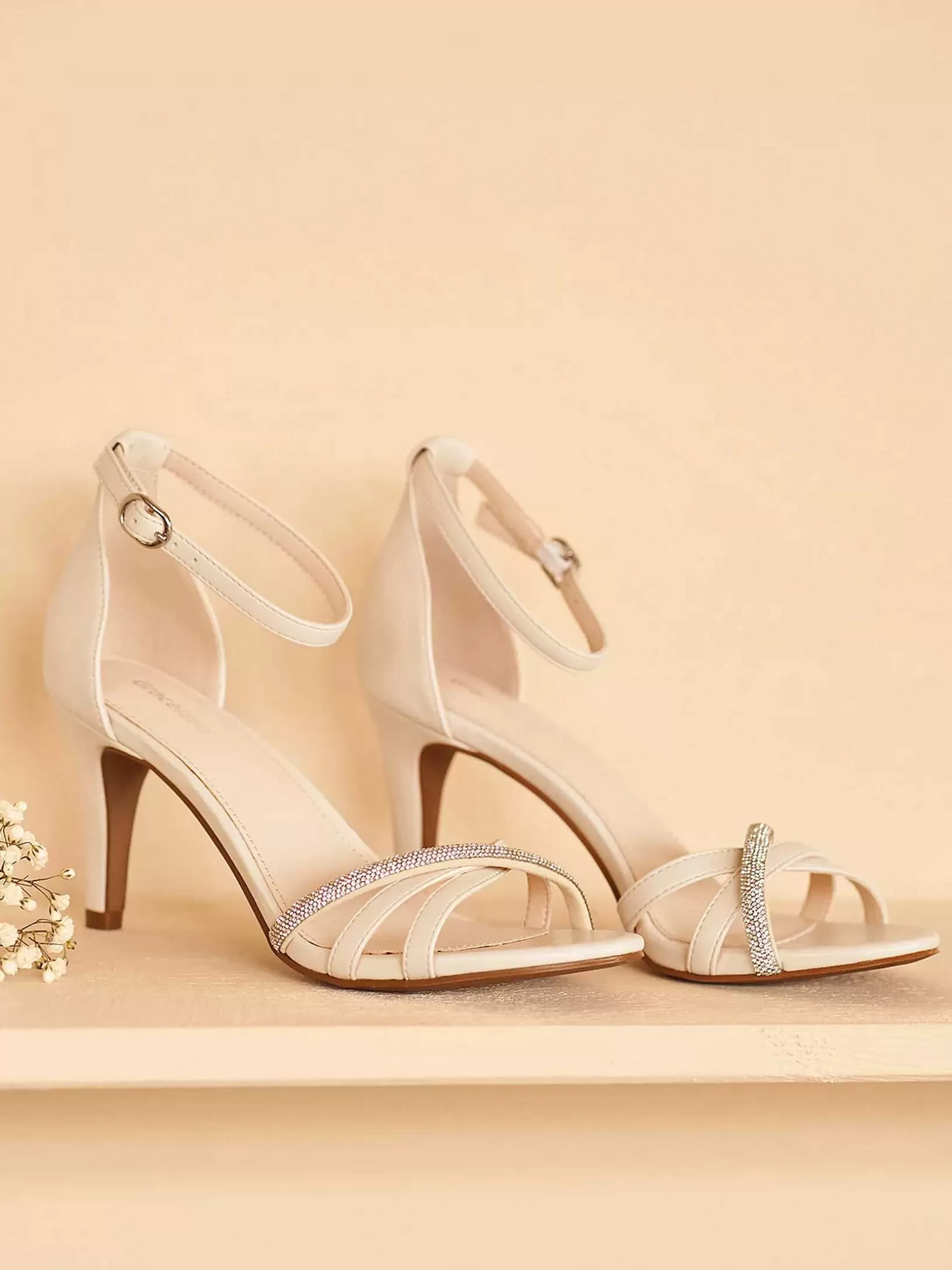 Ladies Graceland Beige Sandalette Stones