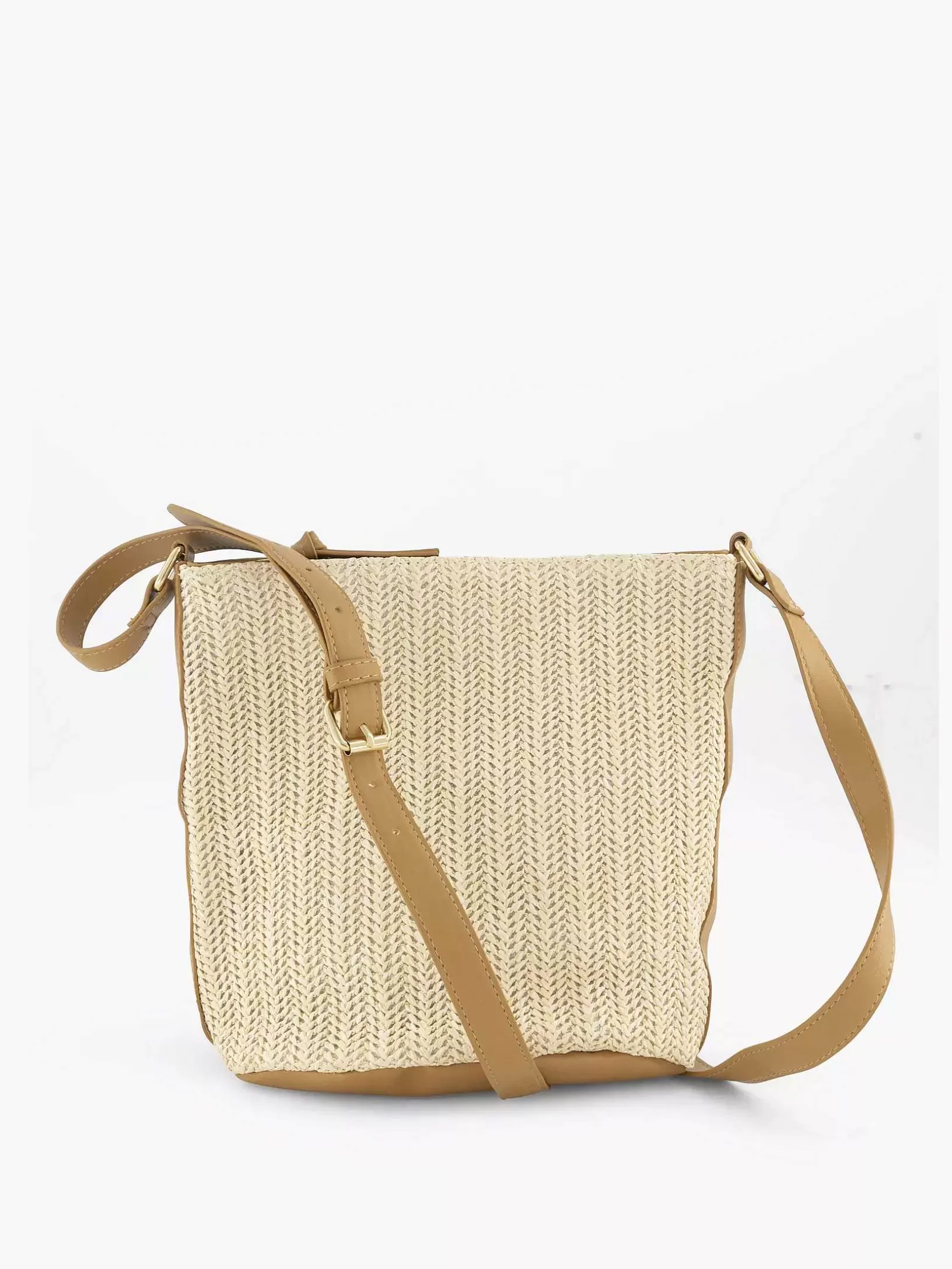 Ladies Graceland Beige Shoulder Bag Braided