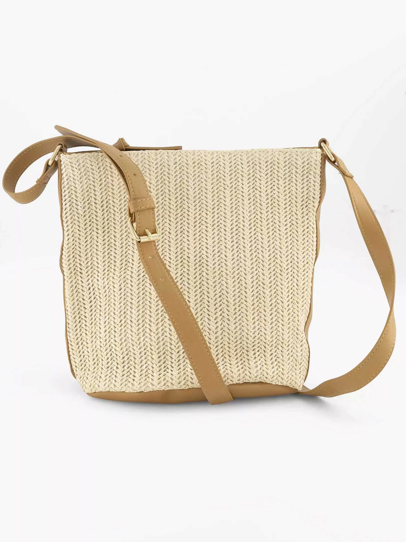 Ladies Graceland Beige Shoulder Bag Braided