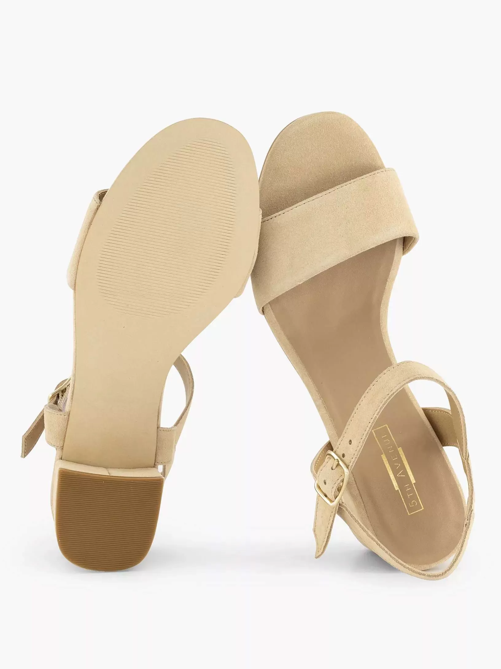 Ladies 5th Avenue Beige Suede Sandalette