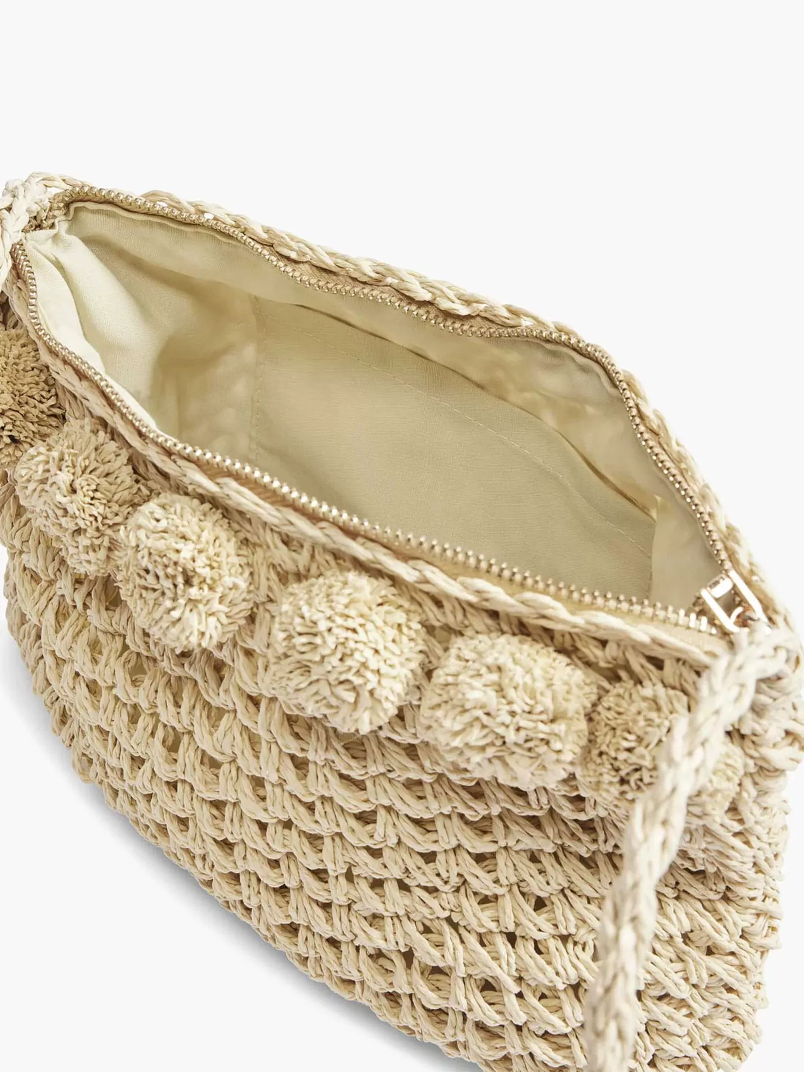 Ladies Graceland Beige Wicker Shoulder Bag