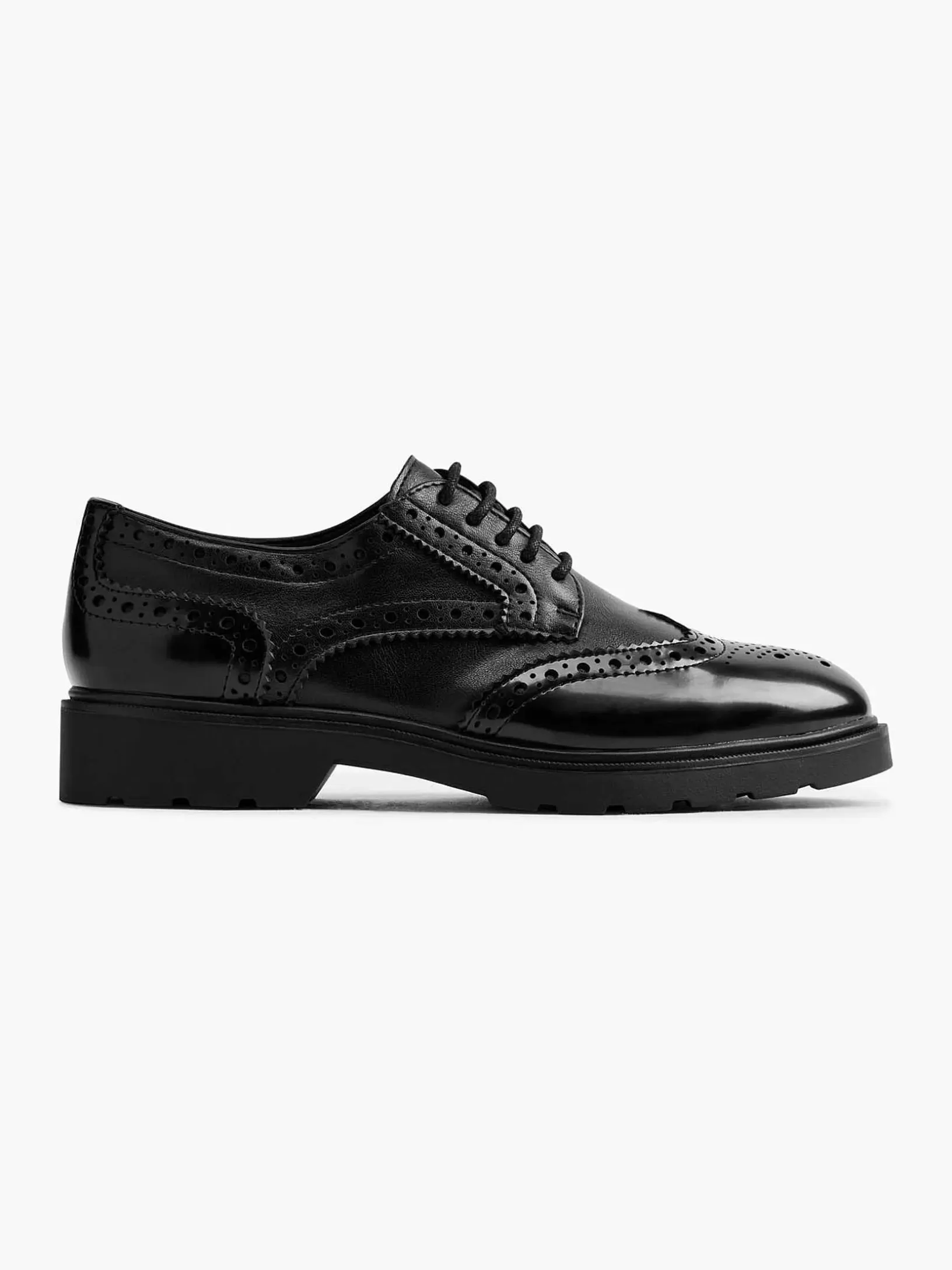 Ladies Graceland Black Chunky Lace-Up Shoe