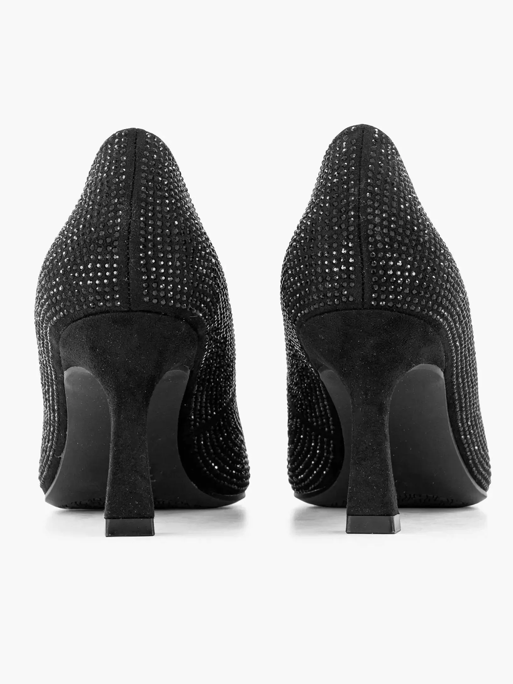 Ladies Graceland Black Glitter Pump Buckle