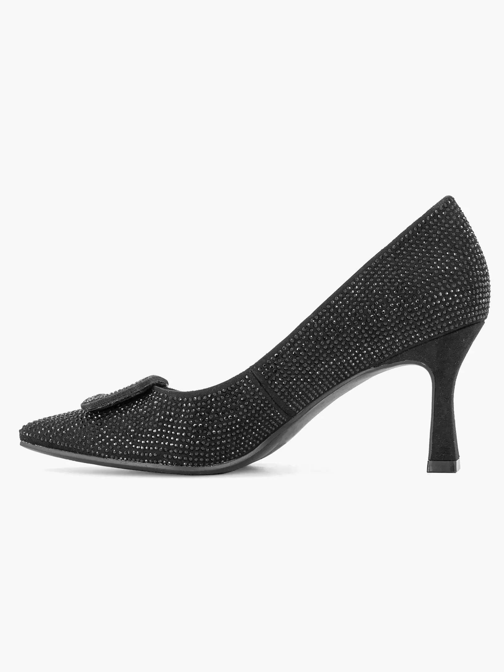 Ladies Graceland Black Glitter Pump Buckle