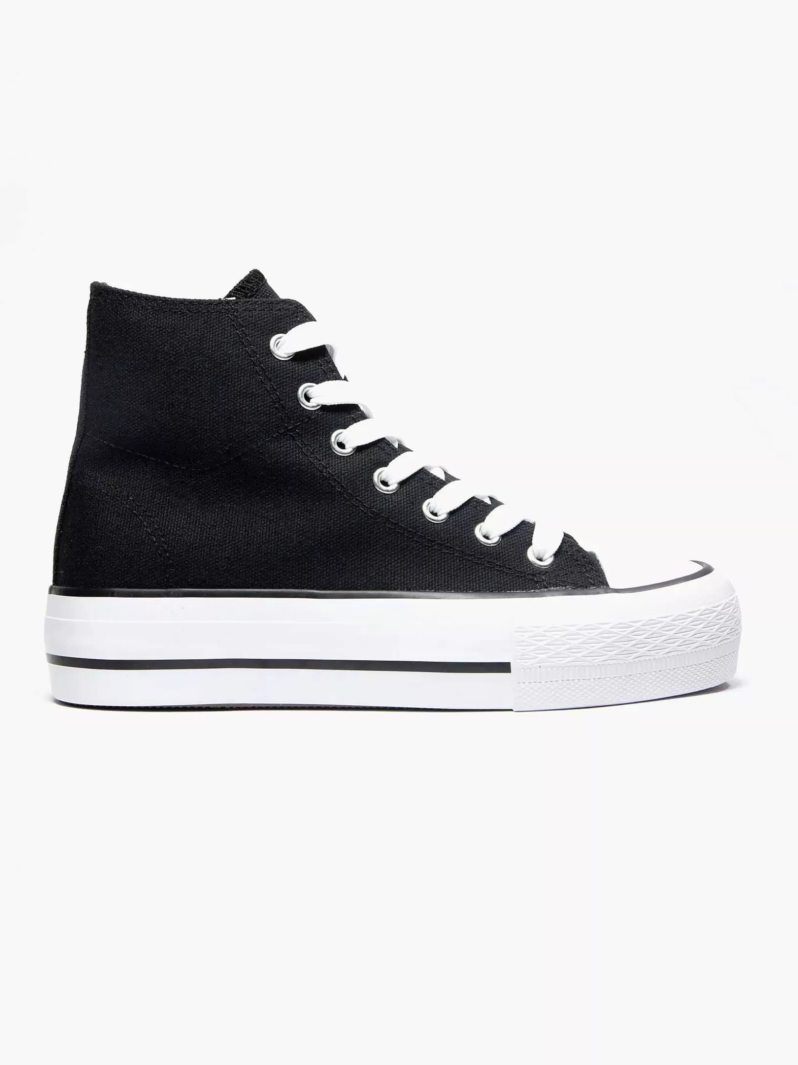 Ladies Graceland Black High Canvas Sneaker