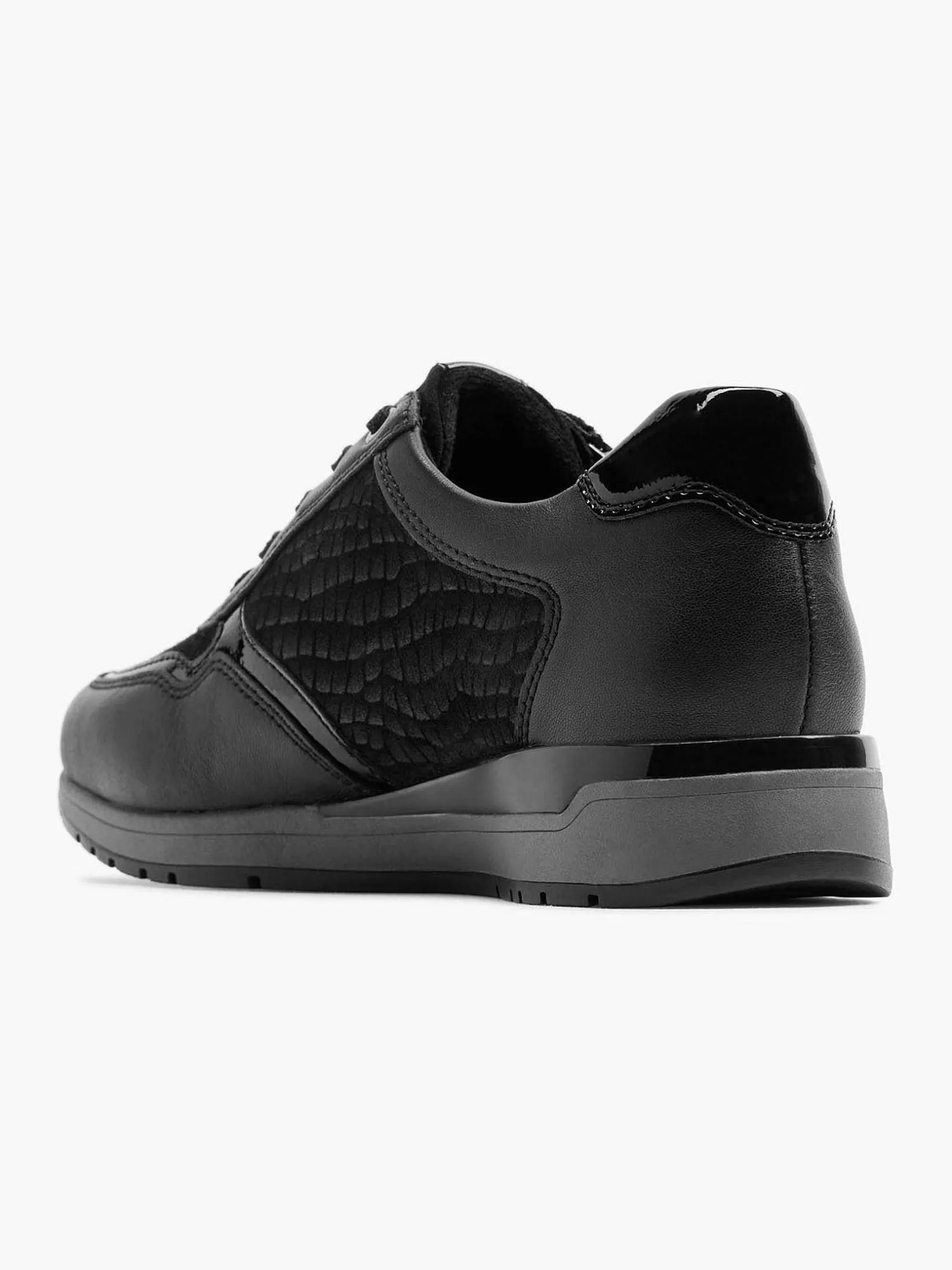 Ladies Medicus Black Leather Comfort Lace-Up Shoe