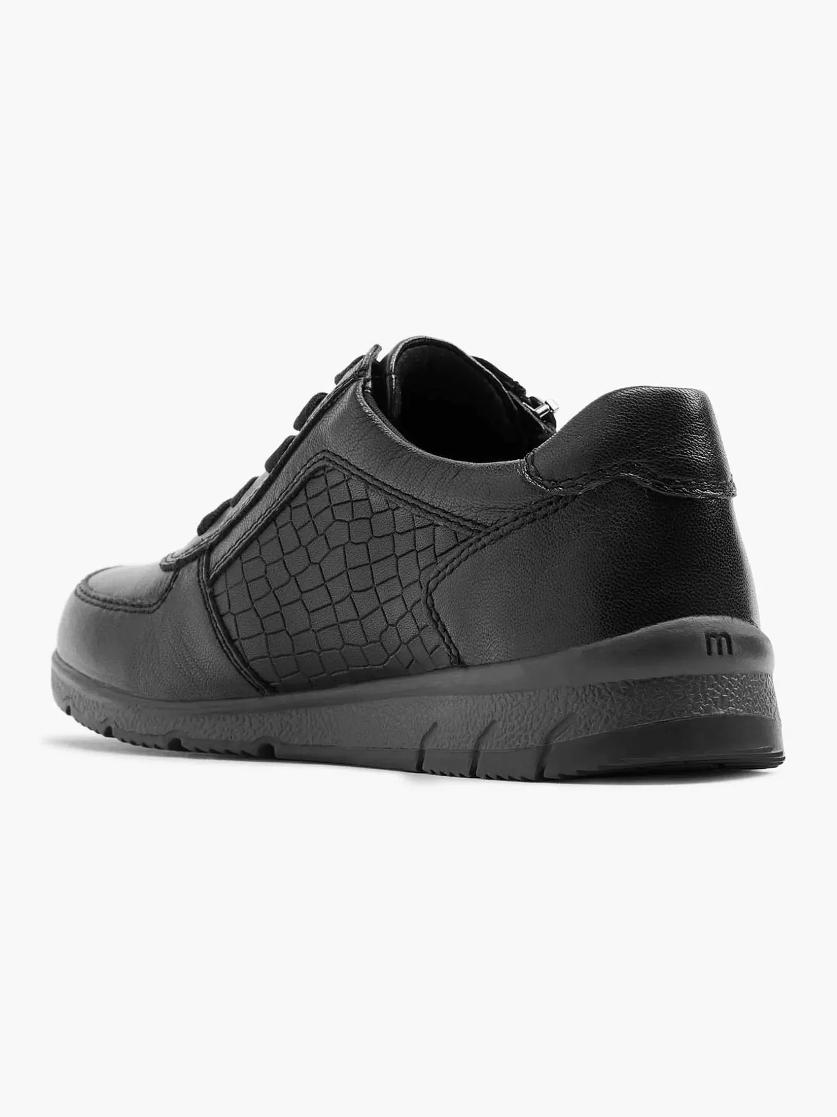 Ladies Medicus Black Leather Comfort Sneaker