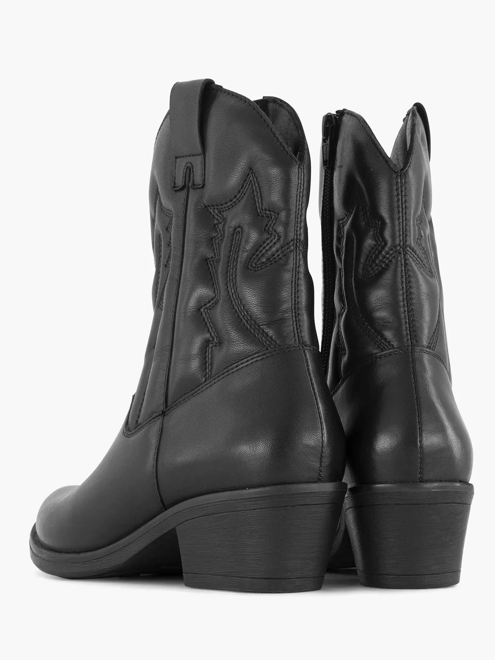 Ladies Oxmox Black Leather Cowboy Boot