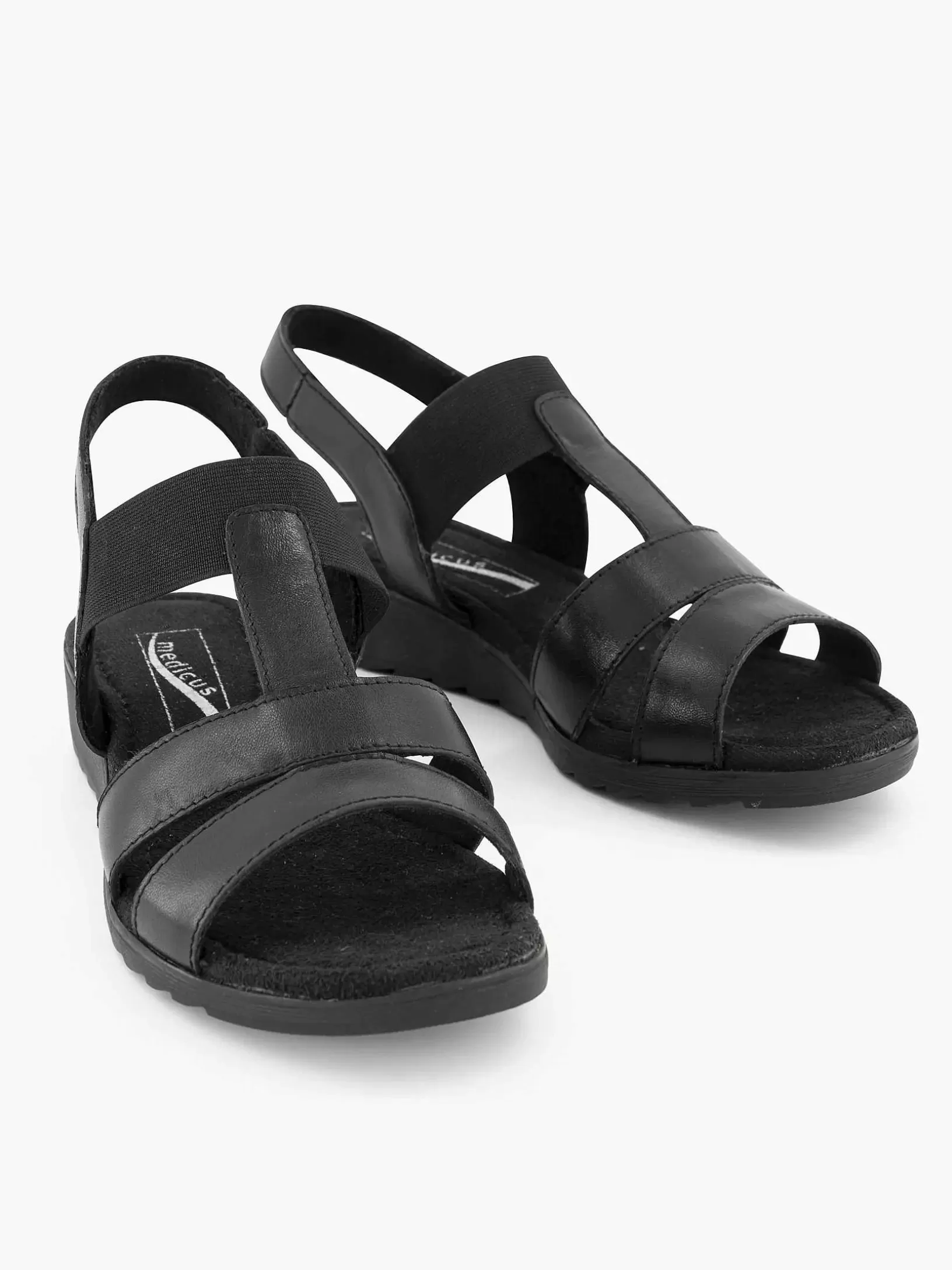 Ladies Medicus Black Leather Sandal