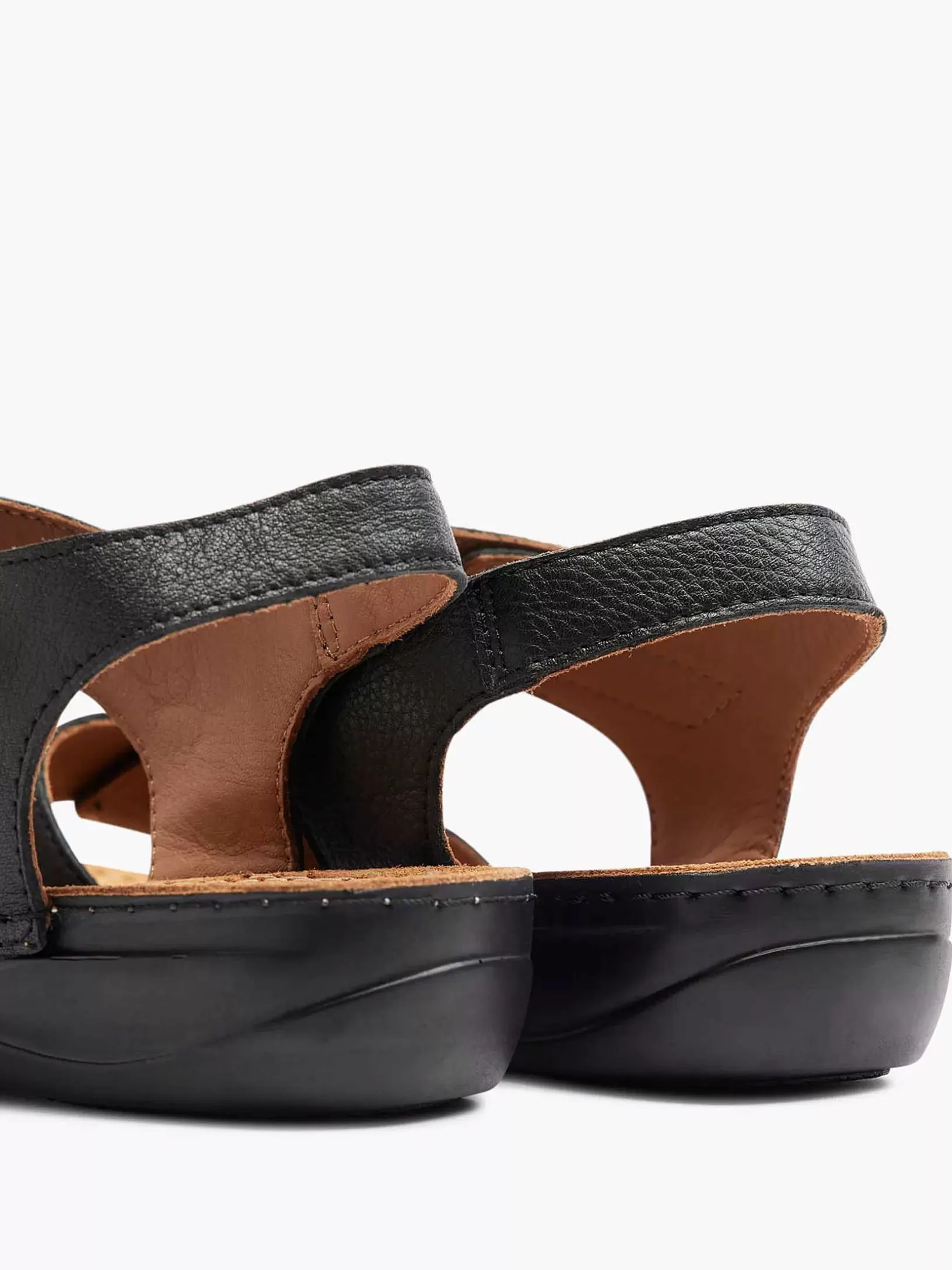 Ladies Easy Street Black Leather Sandal