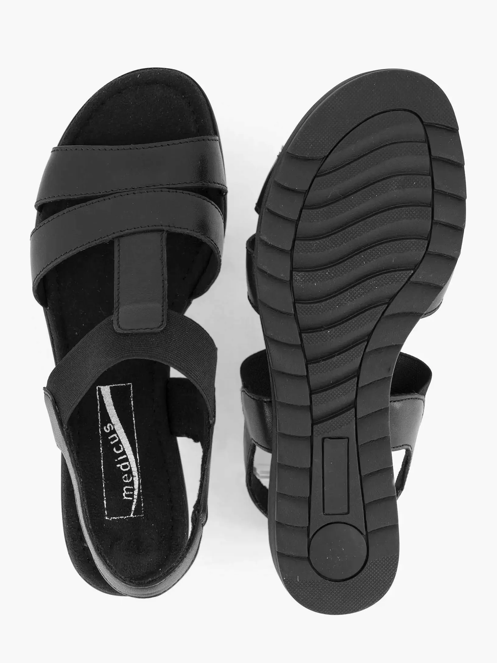 Ladies Medicus Black Leather Sandal