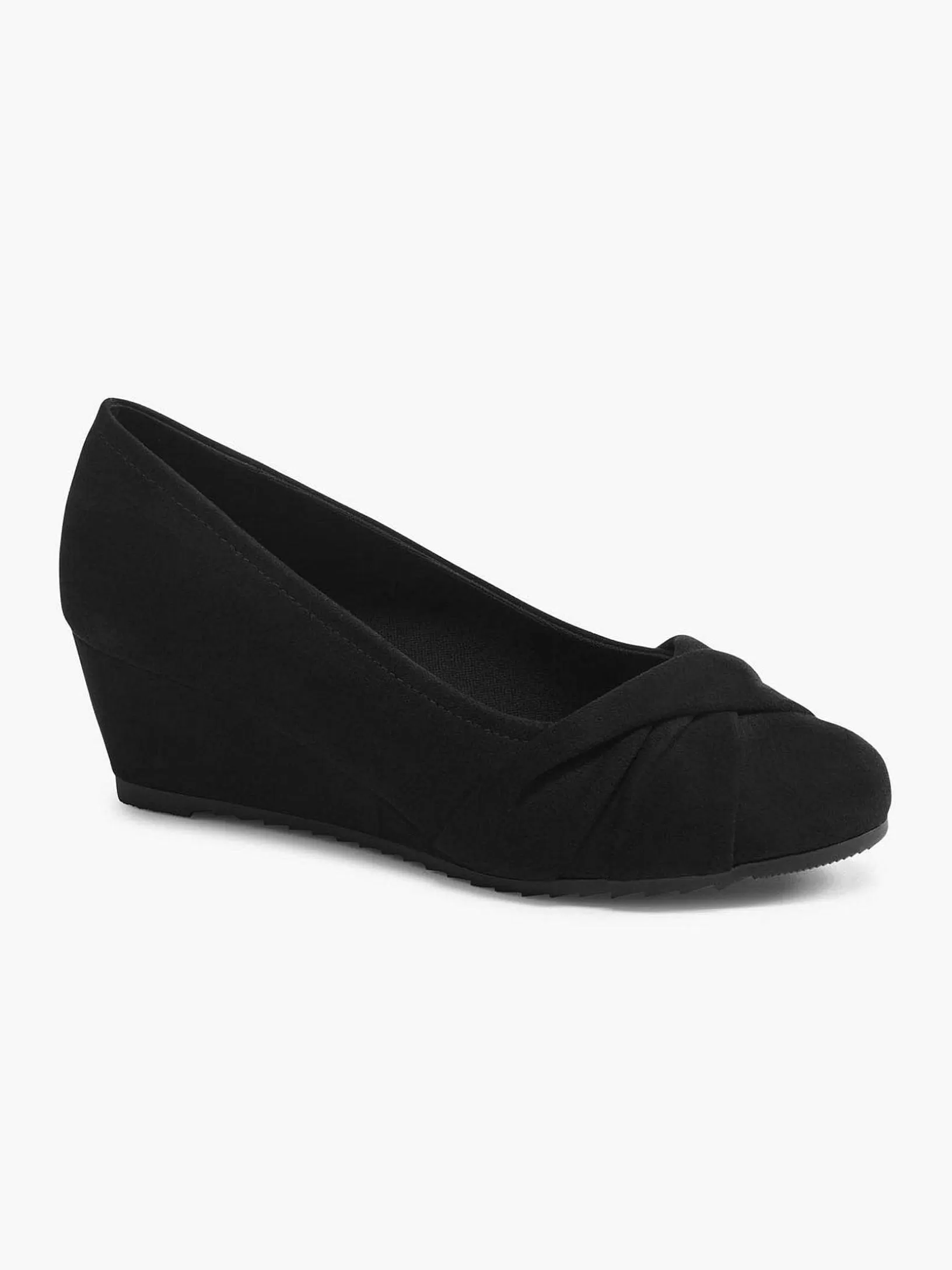 Ladies Graceland Black Pump Wedge Heel