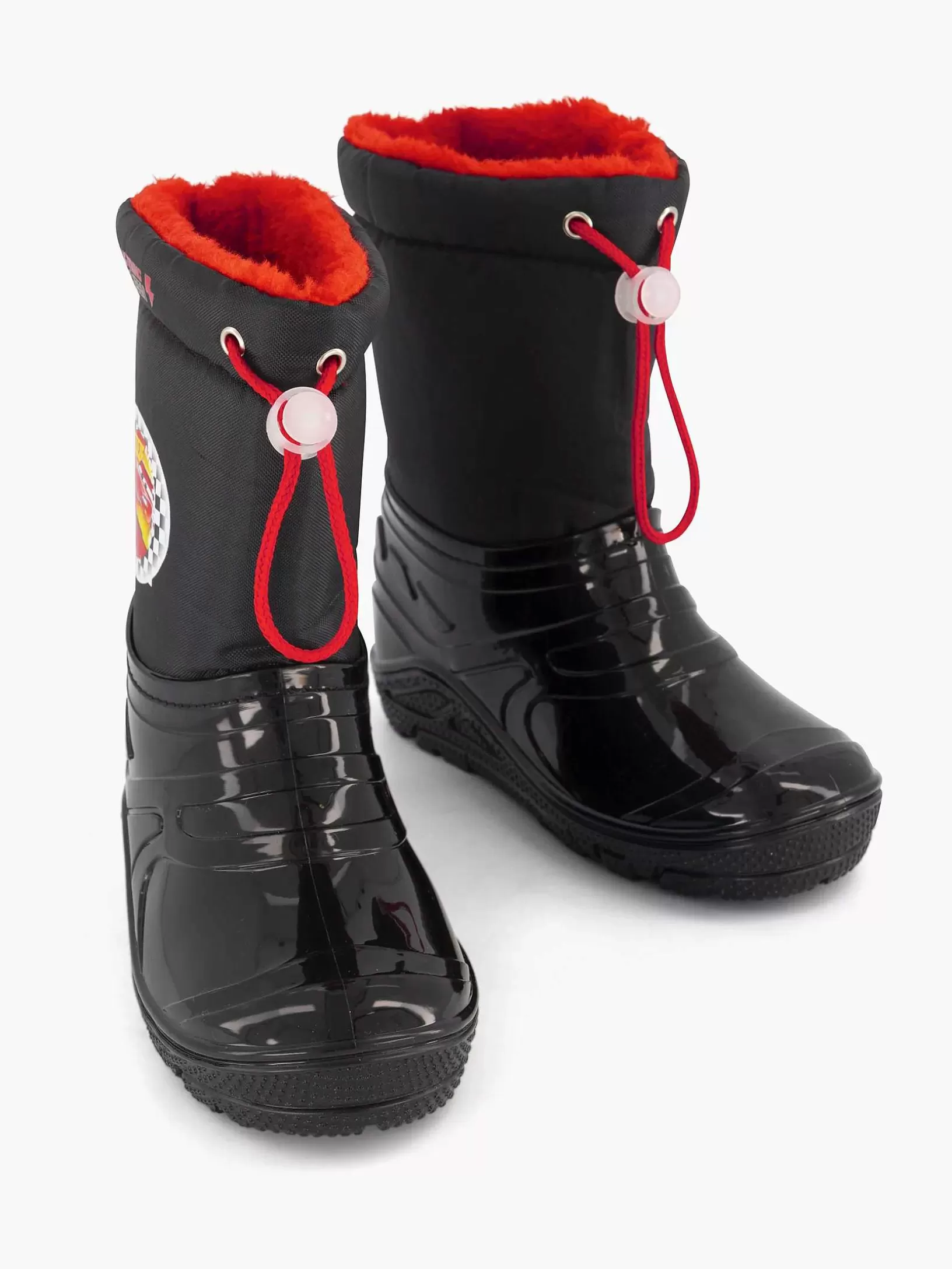 Children Cars Black Rain Boot Lined