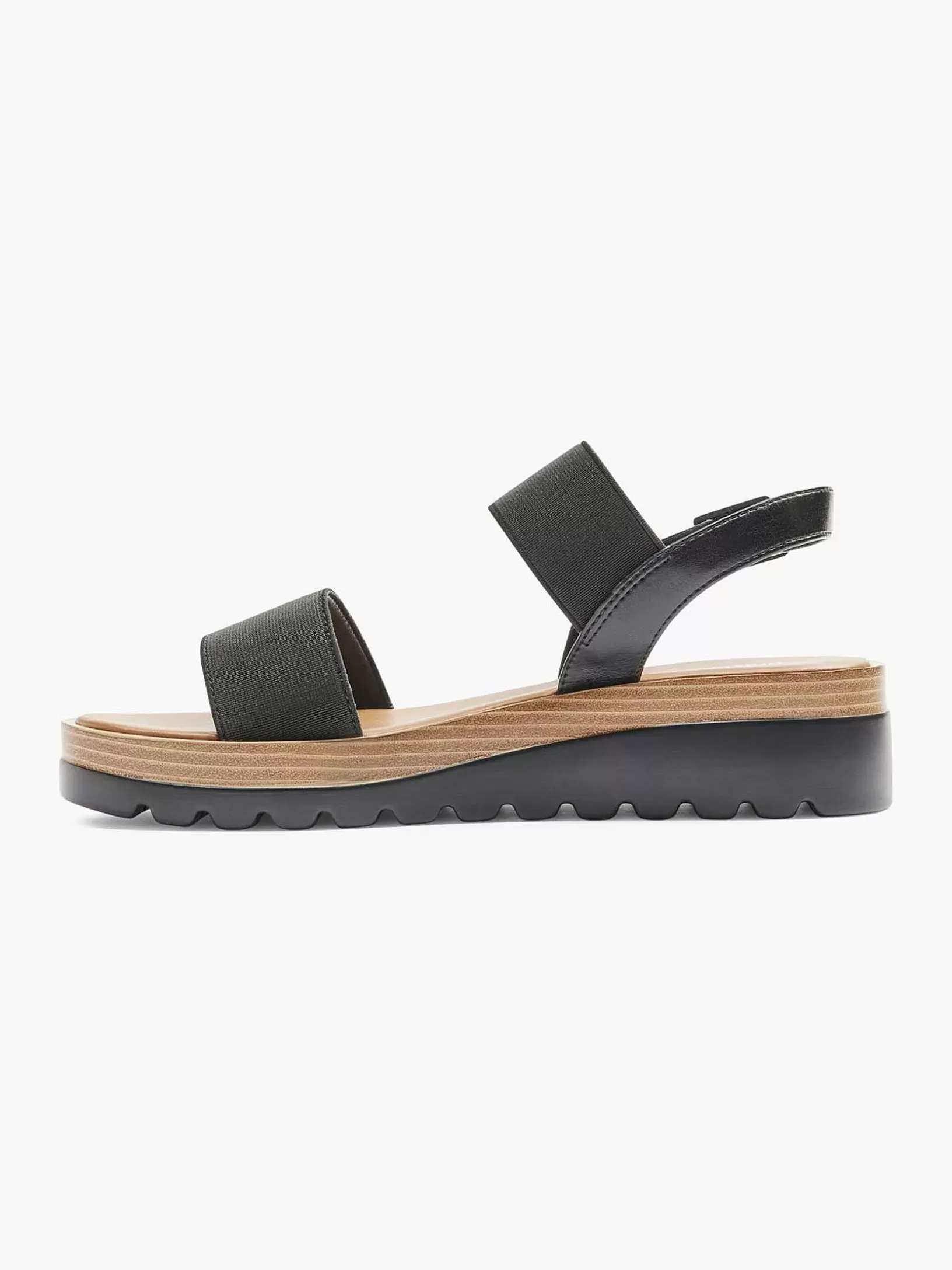 Ladies Graceland Black Sandal Elastic