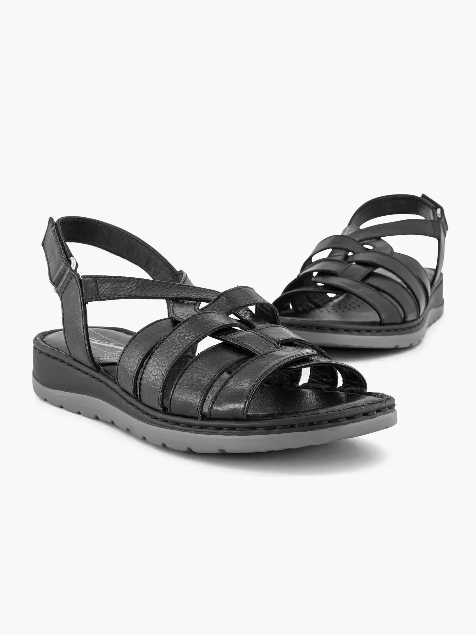 Ladies Medicus Black Sandal Velcro