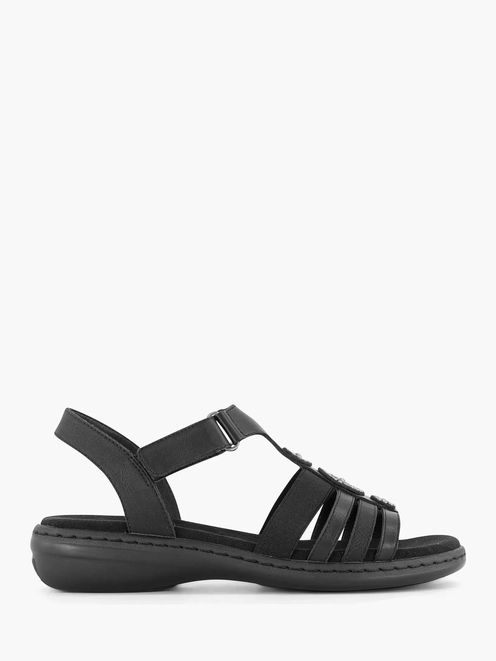 Ladies Easy Street Black Sandal Velcro