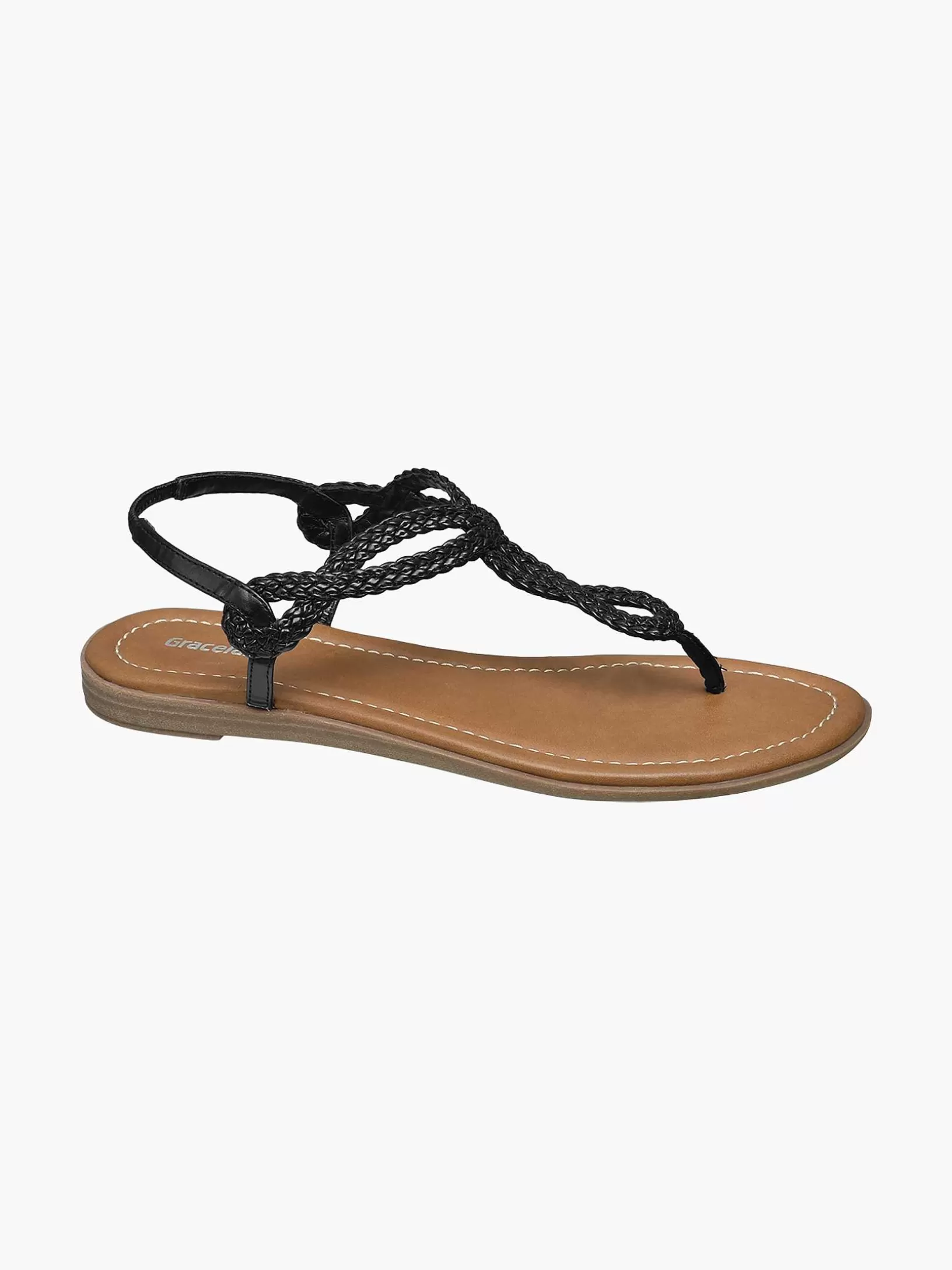 Ladies Graceland Black Sandal Woven