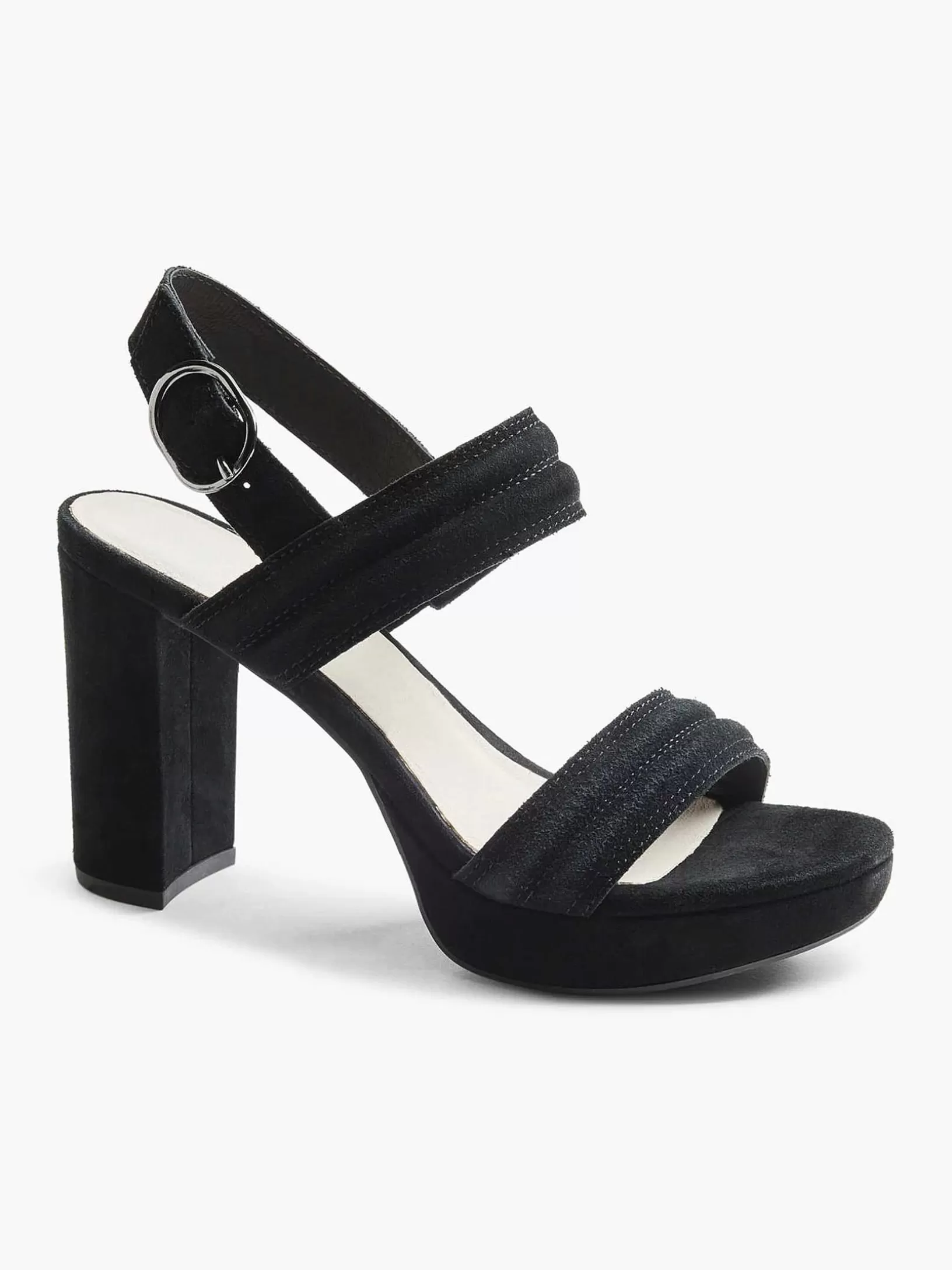 Ladies 5th Avenue Black Suede Sandalette