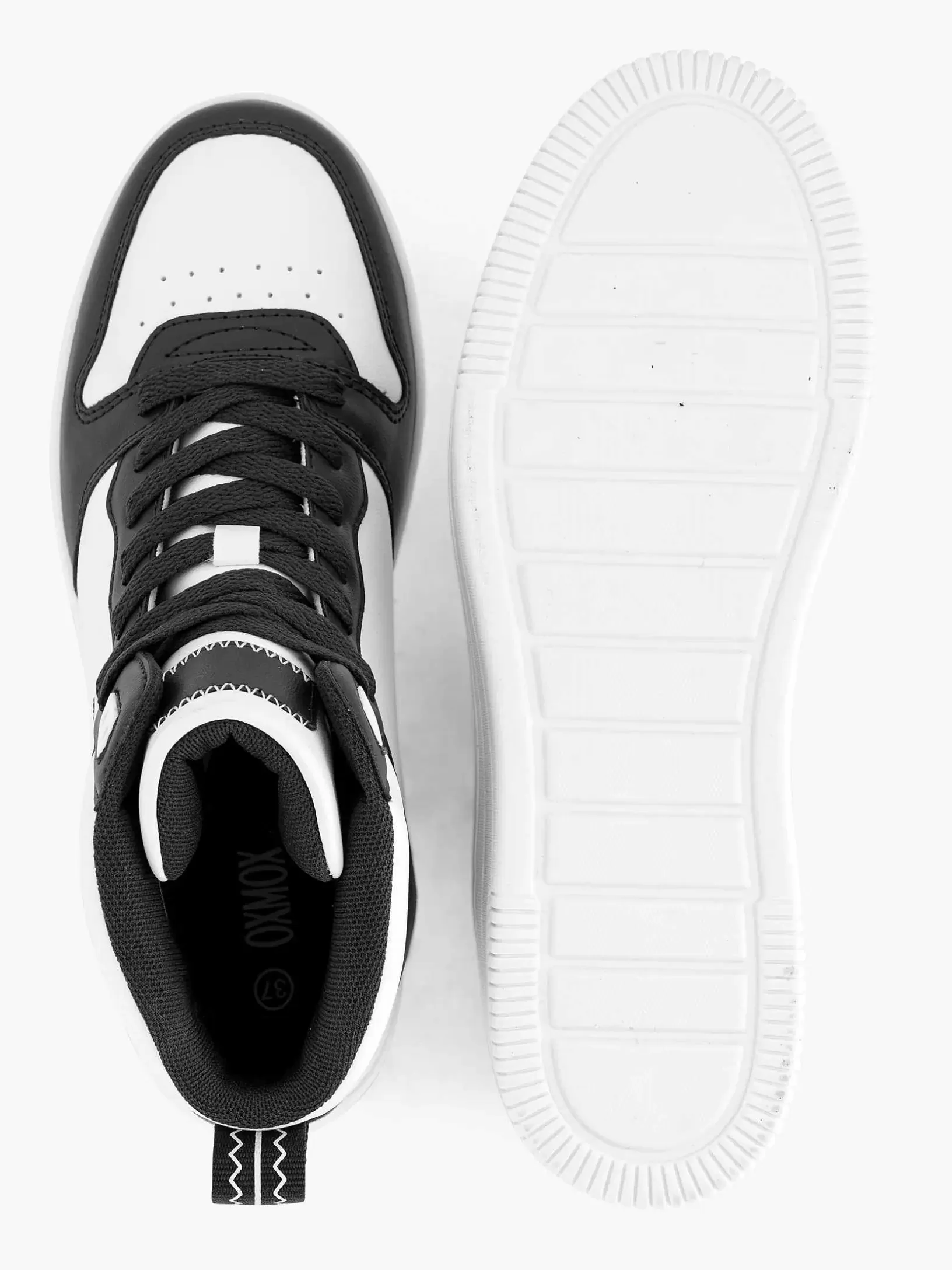 Ladies Oxmox Black White High Sneaker