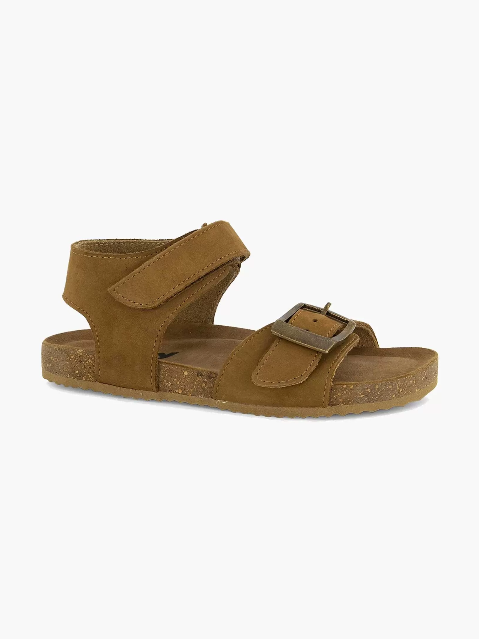 Children Vty Brown Leather Sandal Velcro