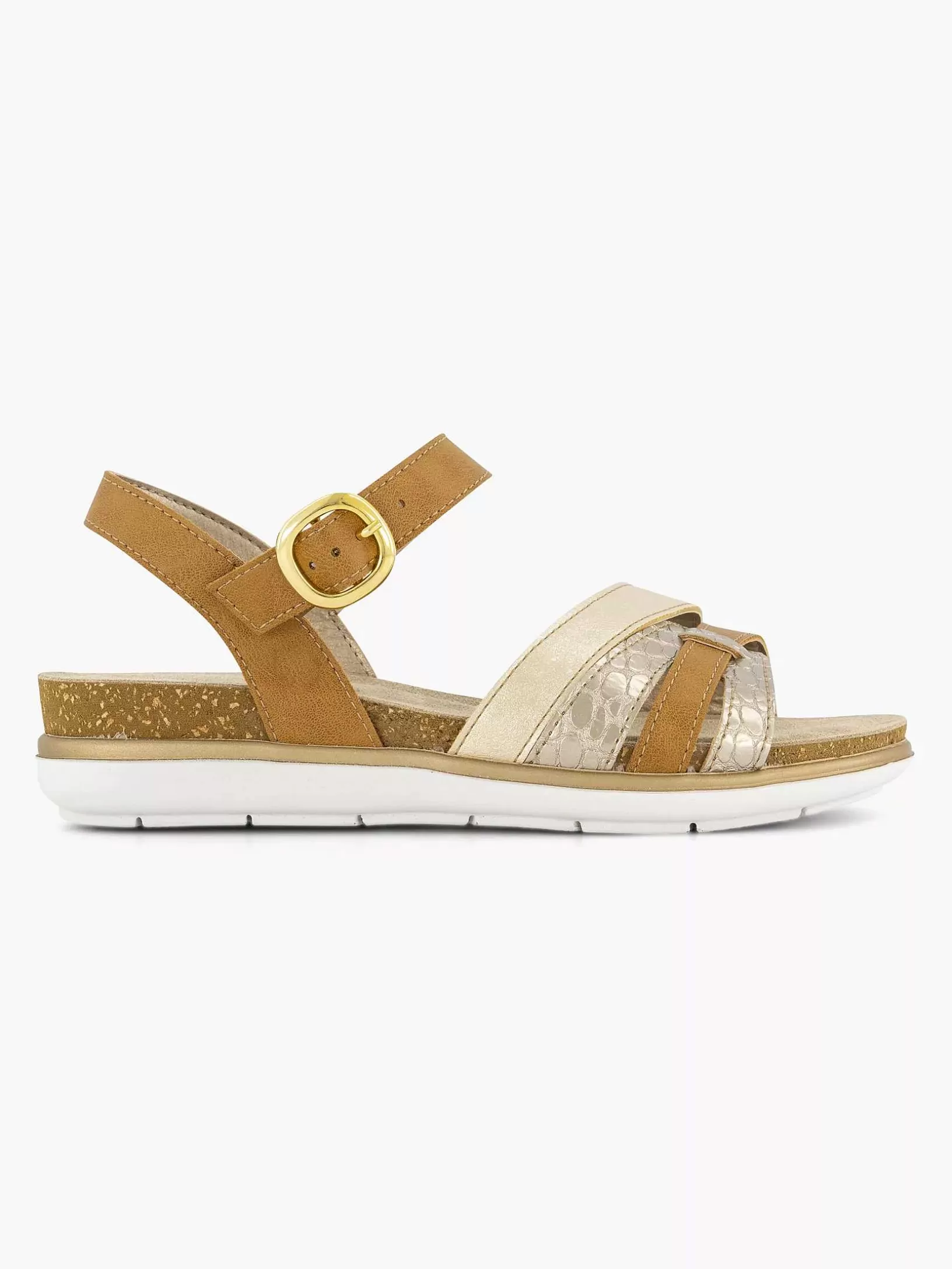 Ladies Easy Street Camel Sandal Buckle Closure