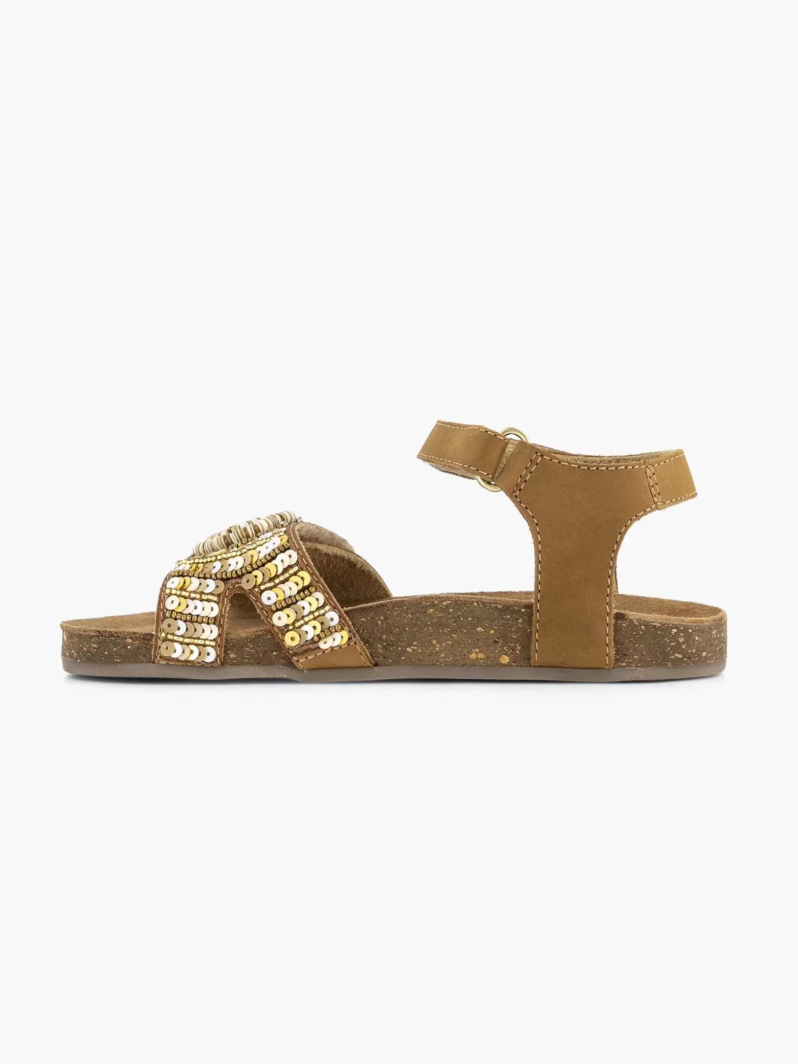 Children Limelight girl Cognac Leather Sandal Beads