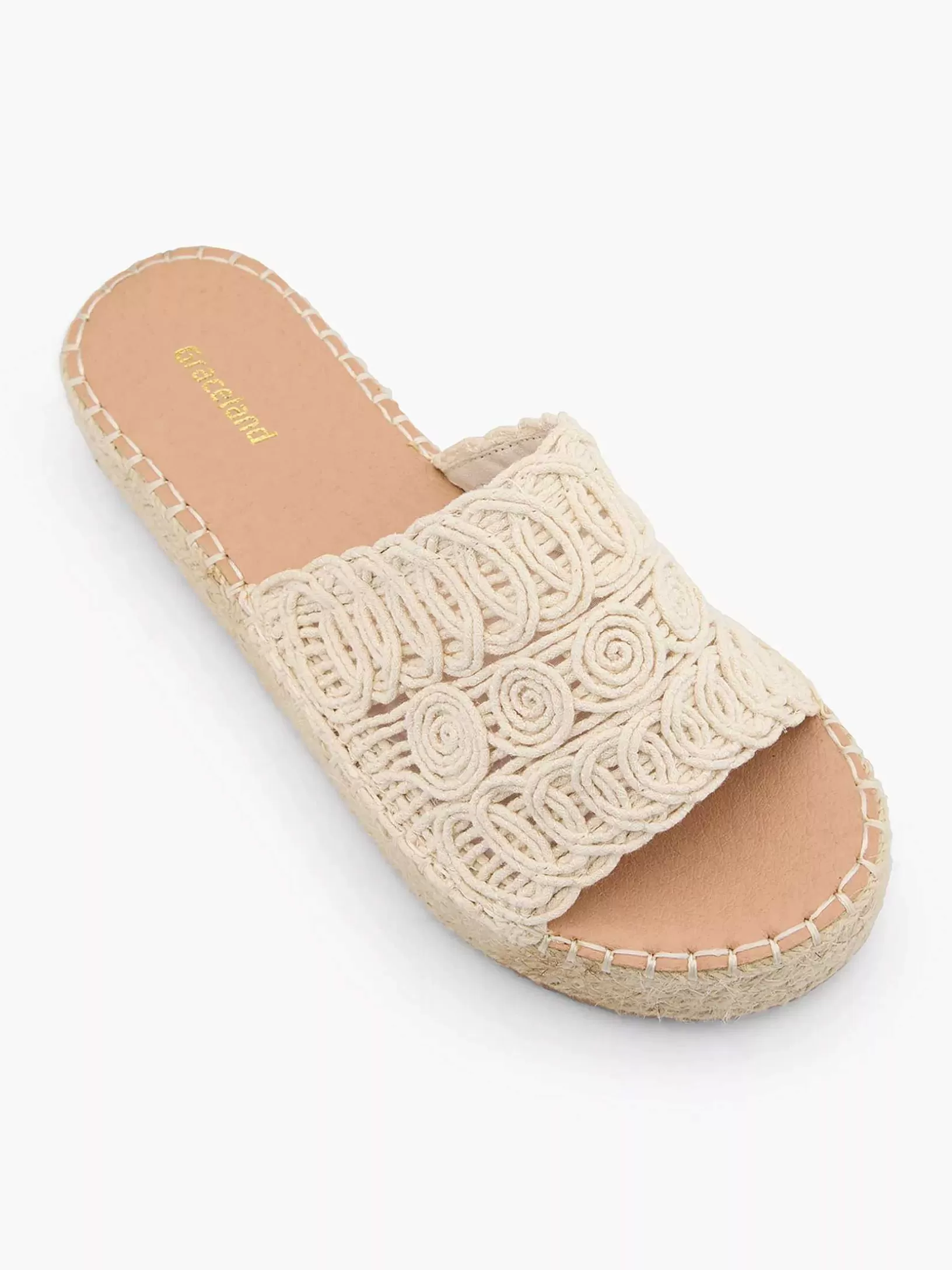 Ladies Graceland Cream Platform Slipper