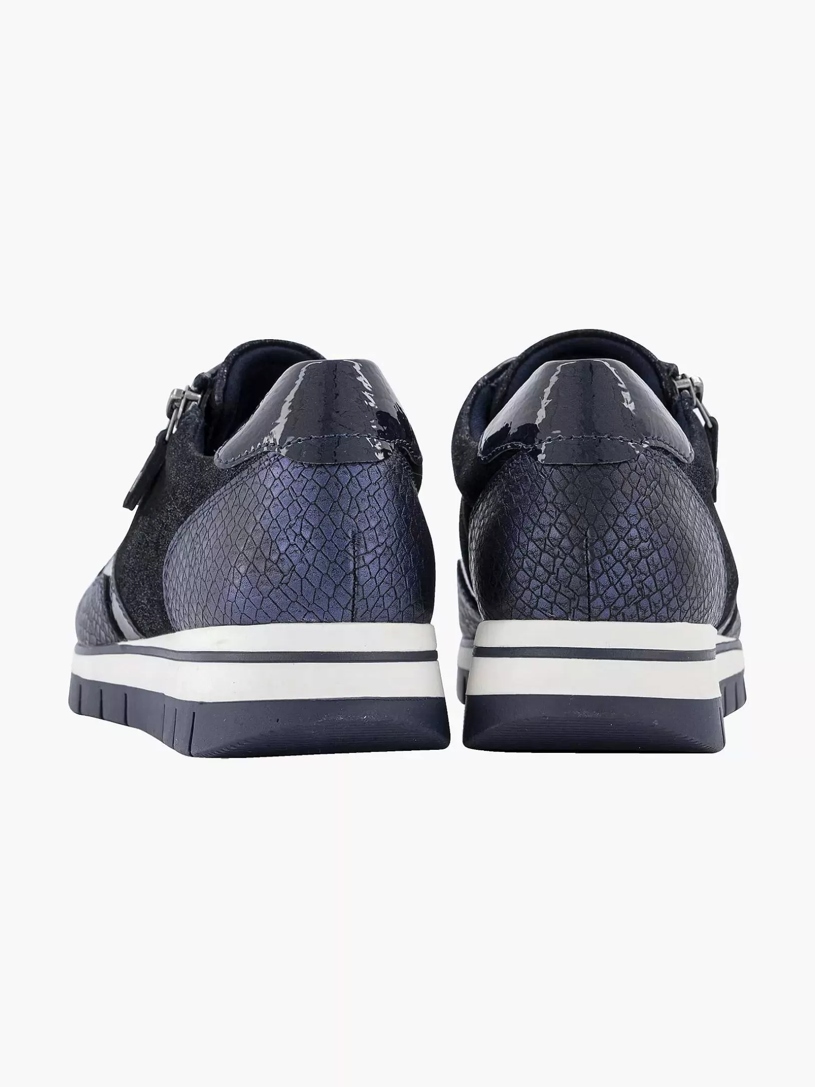 Ladies Medicus Dark Blue Comfort Sneaker Croco