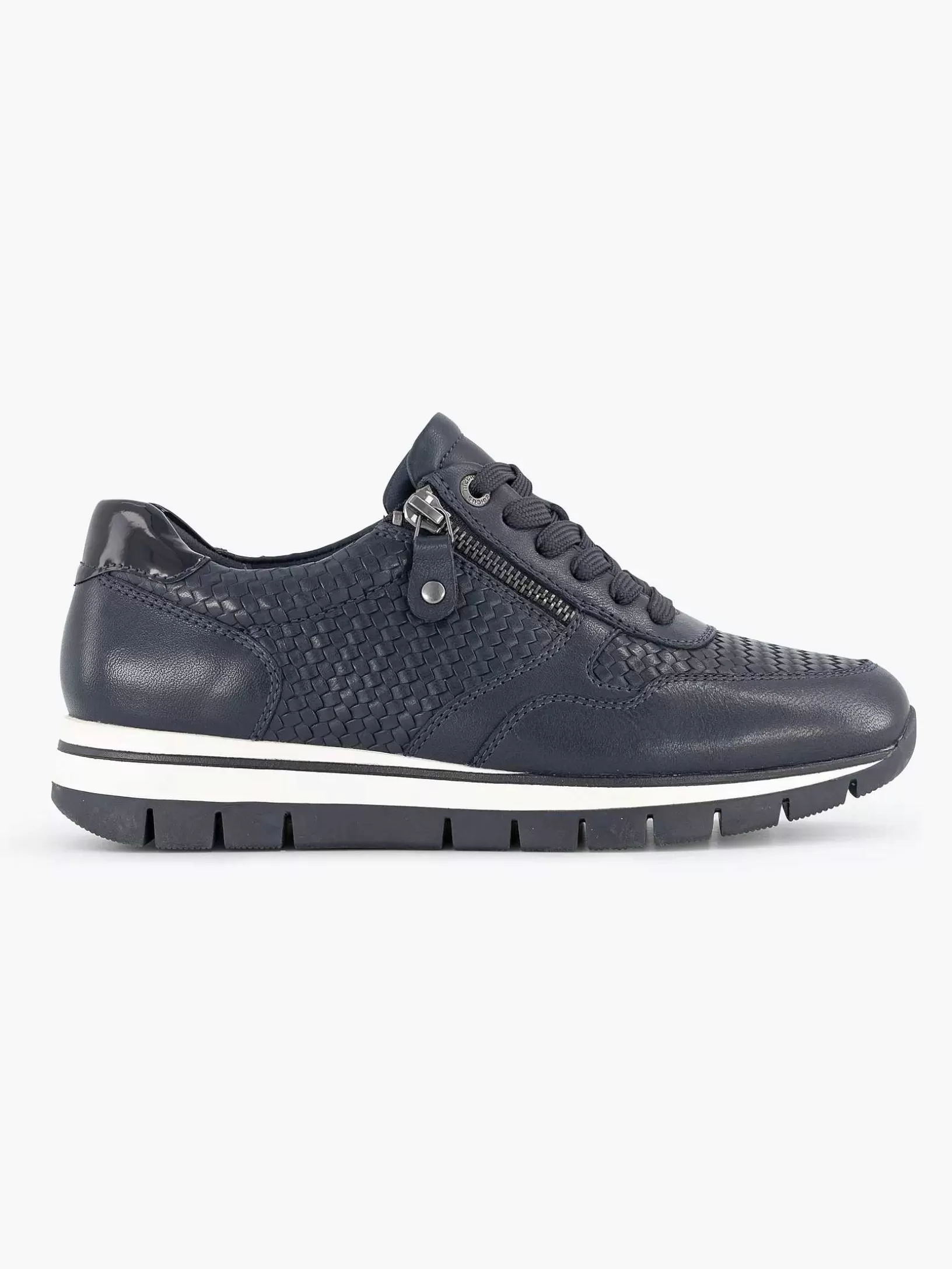 Ladies Medicus Dark Blue Leather Comfort Sneaker