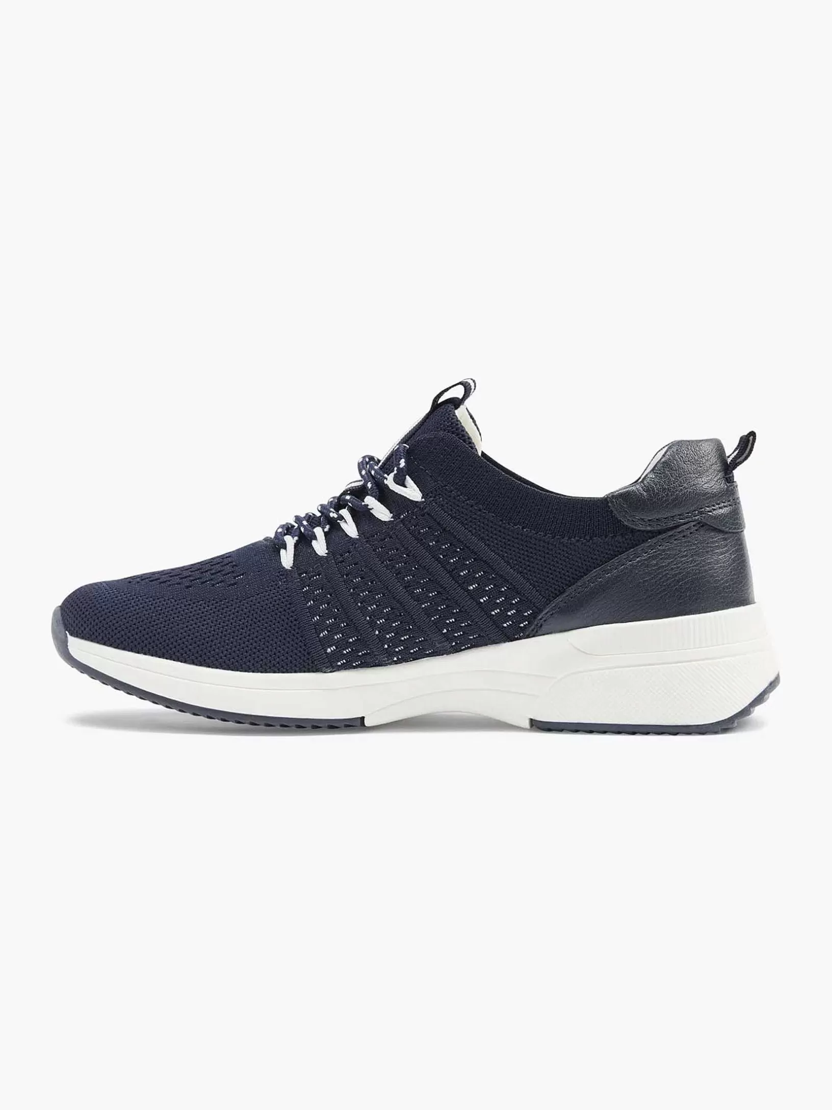 Ladies Medicus Dark Blue Leather Comfort Sneaker