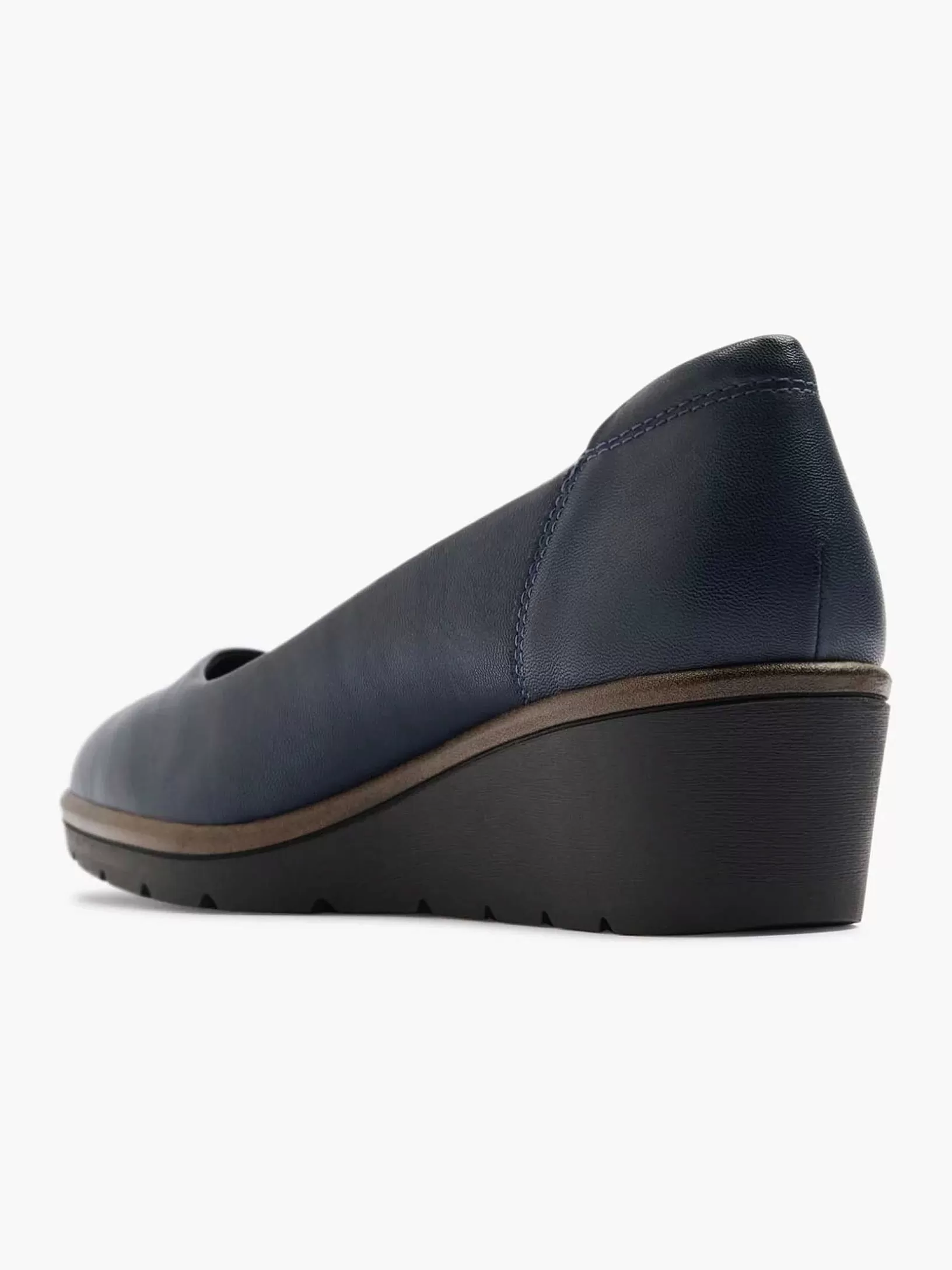 Ladies Graceland Dark Blue Pump Wedge Heel