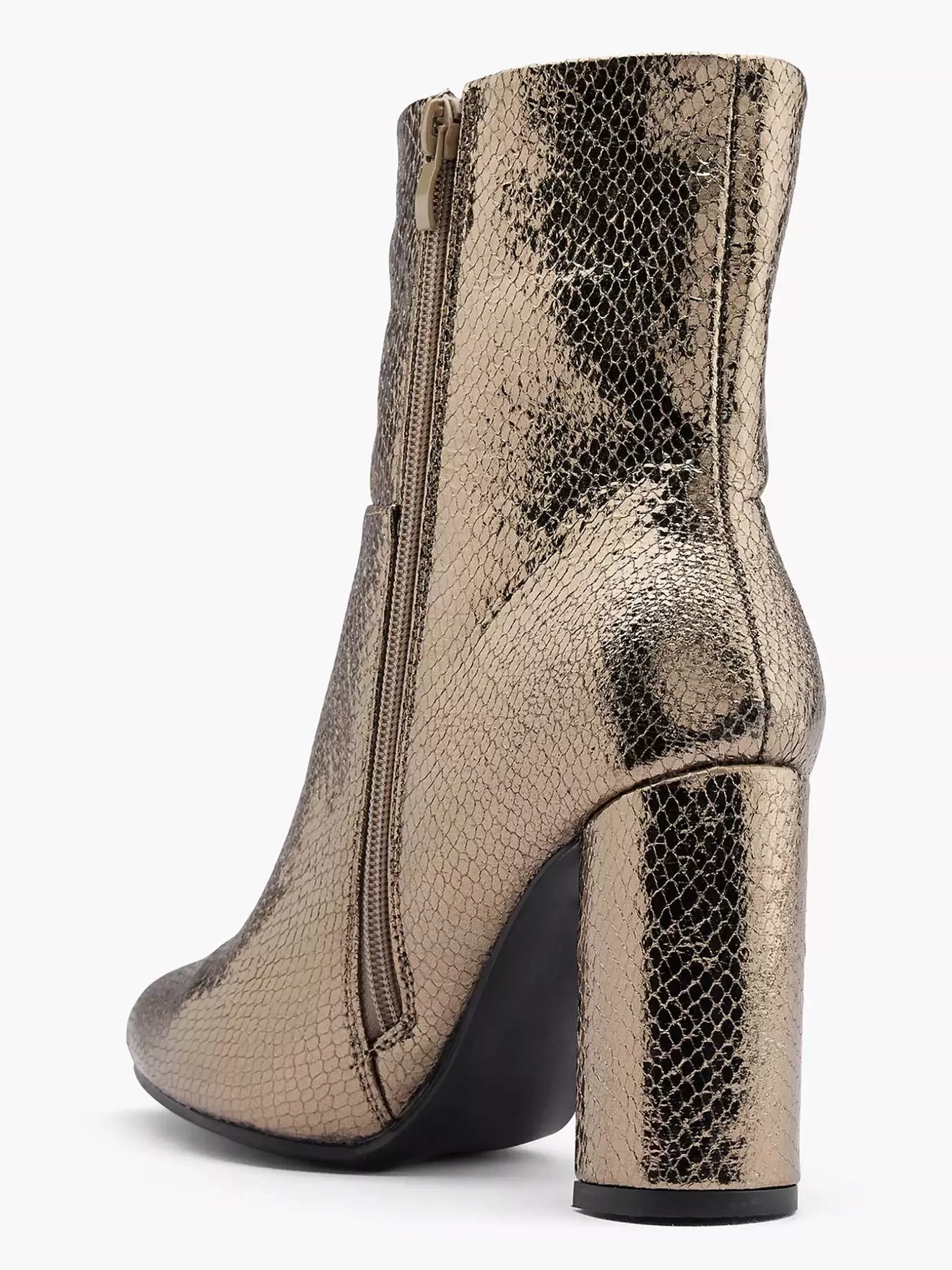 Ladies Oxmox Golden Ankle Boot Snake Print