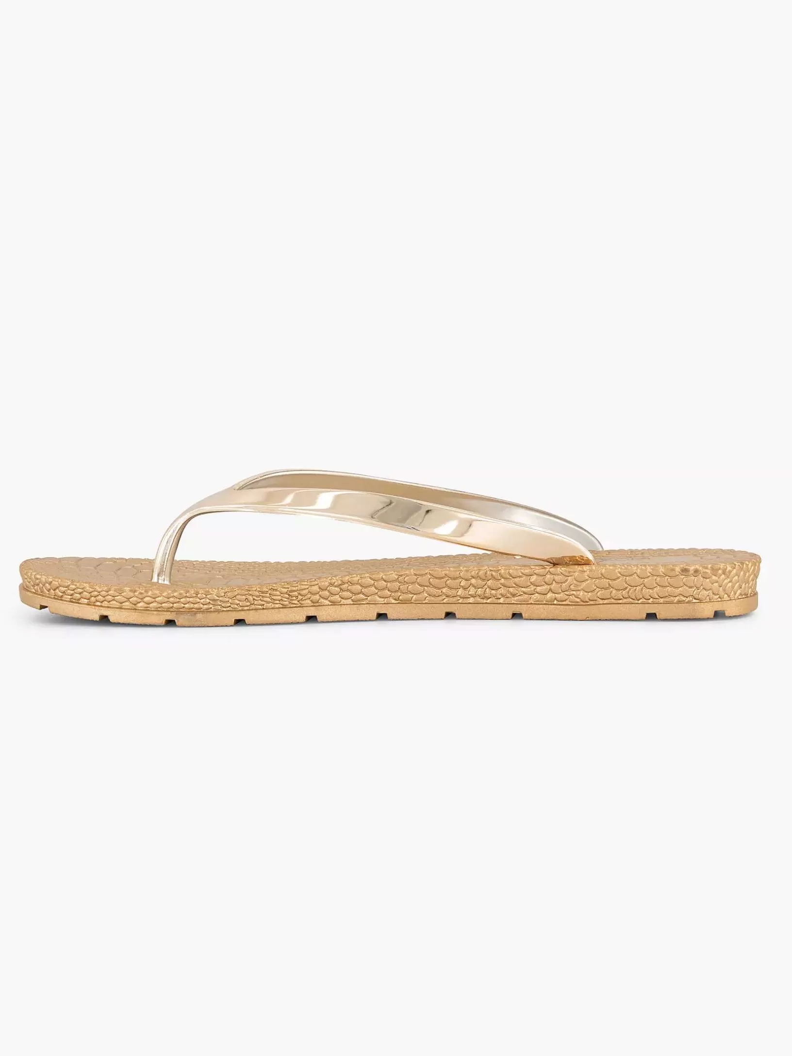 Ladies Blue Fin Golden Flip-Flops