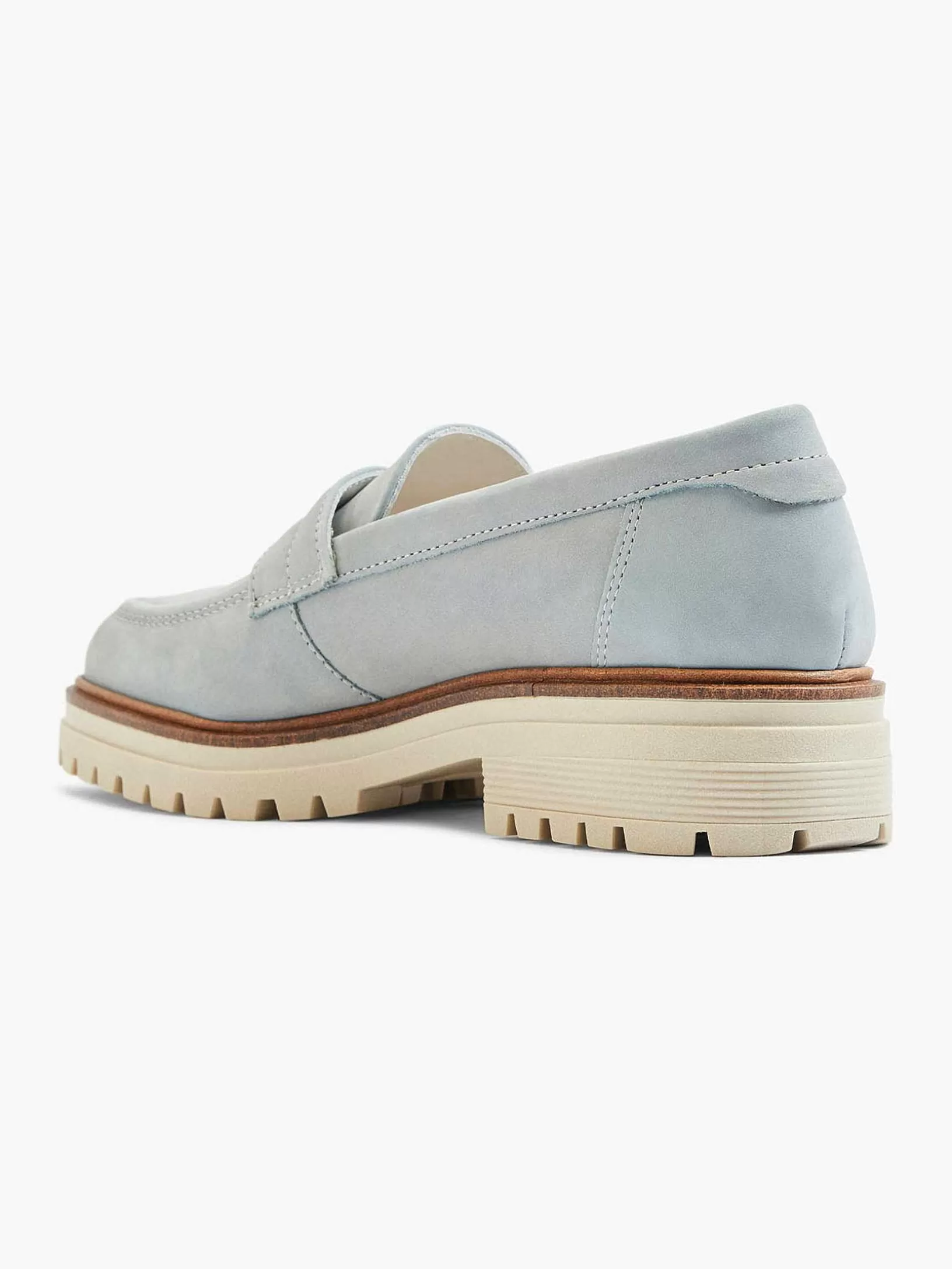 Ladies 5th Avenue Light Blue Chunky Nubuck Loafer