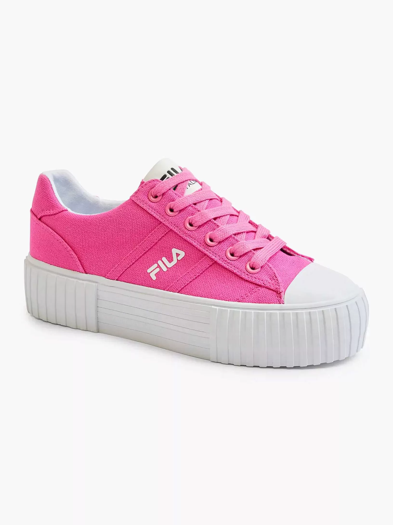 Ladies FILA Pink Platform Canvas Sneaker