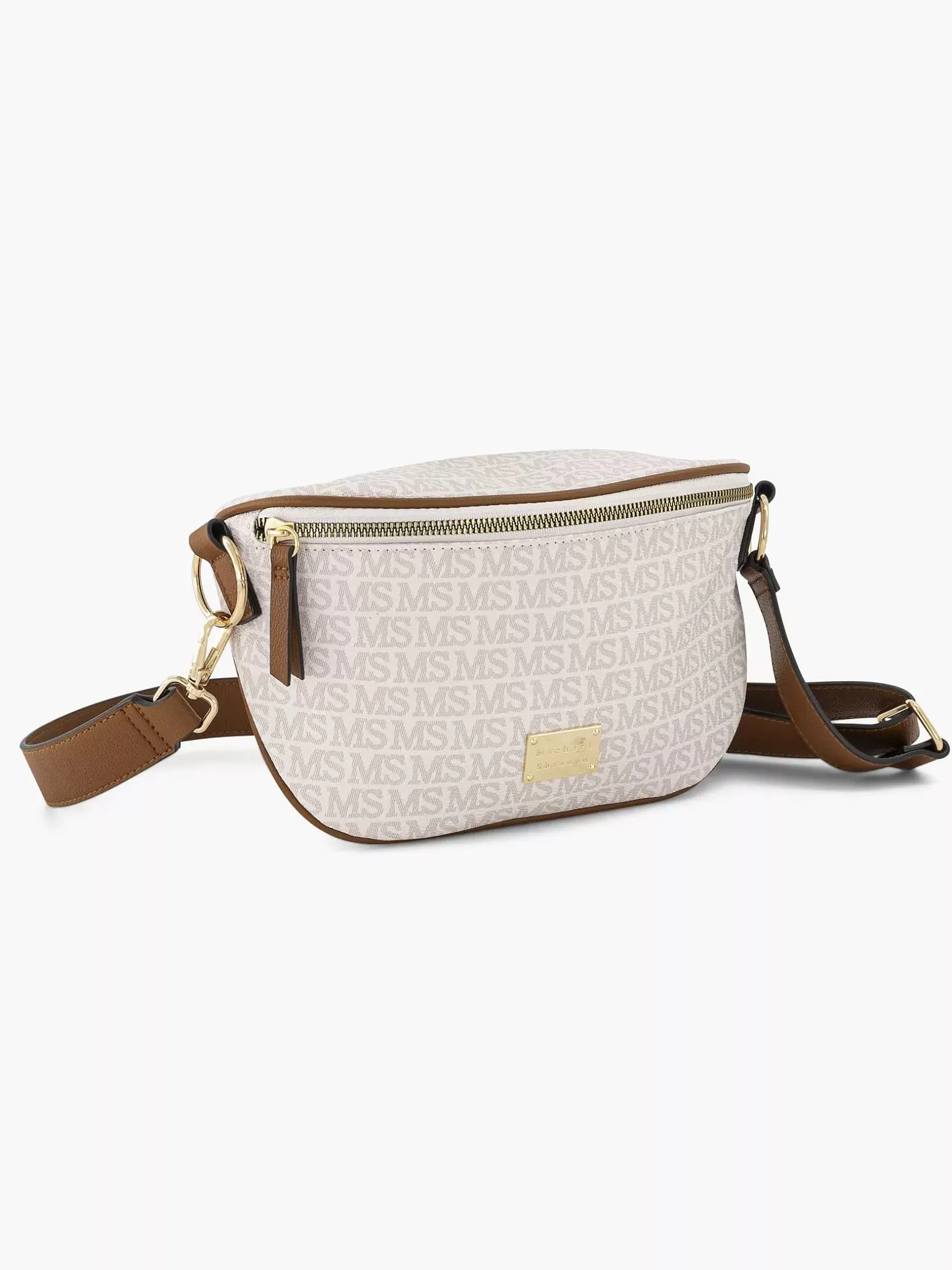 Ladies Michael Shannon White Belt Bag Print