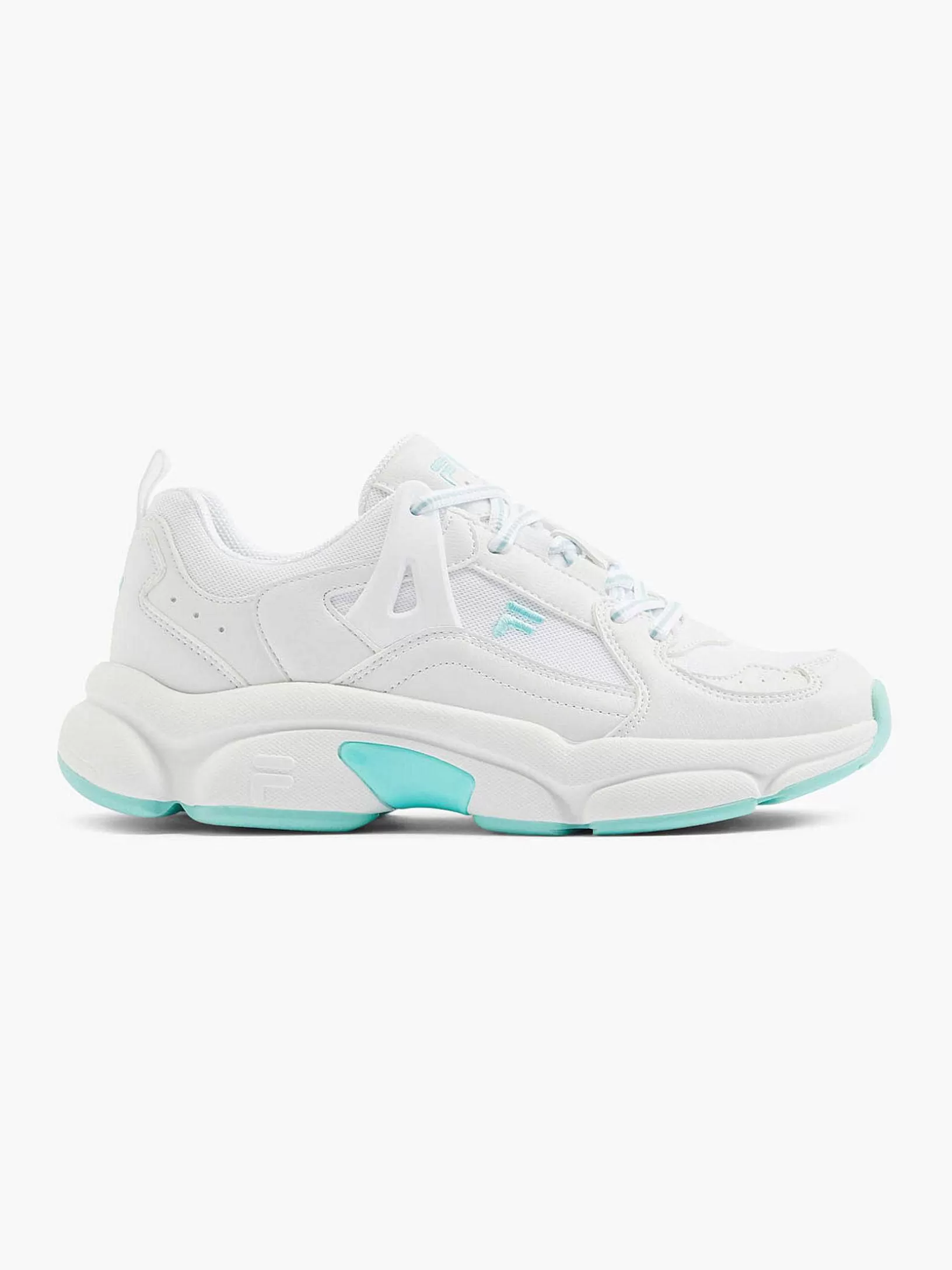 Ladies FILA White Chunky Sneaker Turquoise Sole