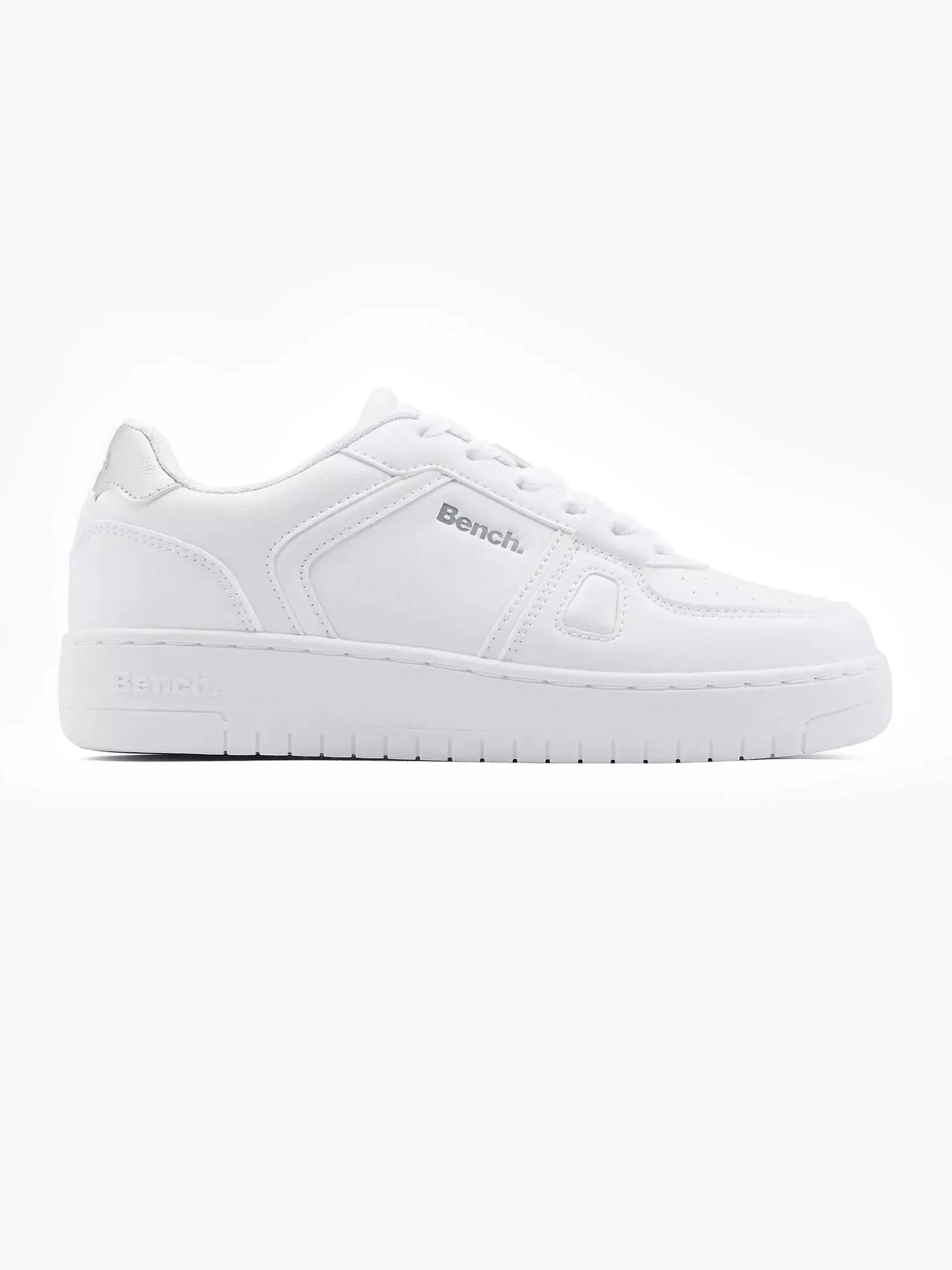 Ladies Bench White Platform Sneaker