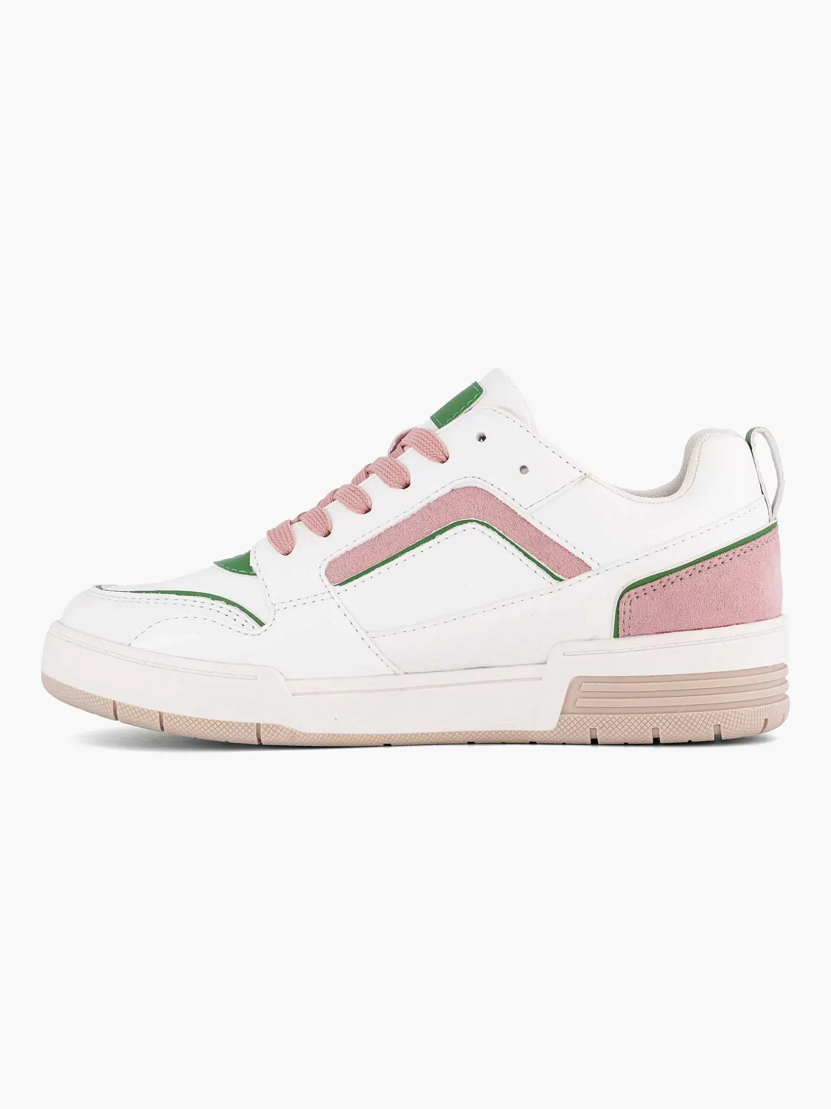 Ladies Oxmox White Retro Sneaker Pink