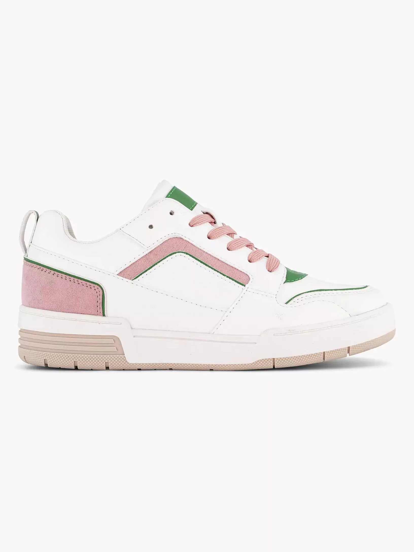 Ladies Oxmox White Retro Sneaker Pink